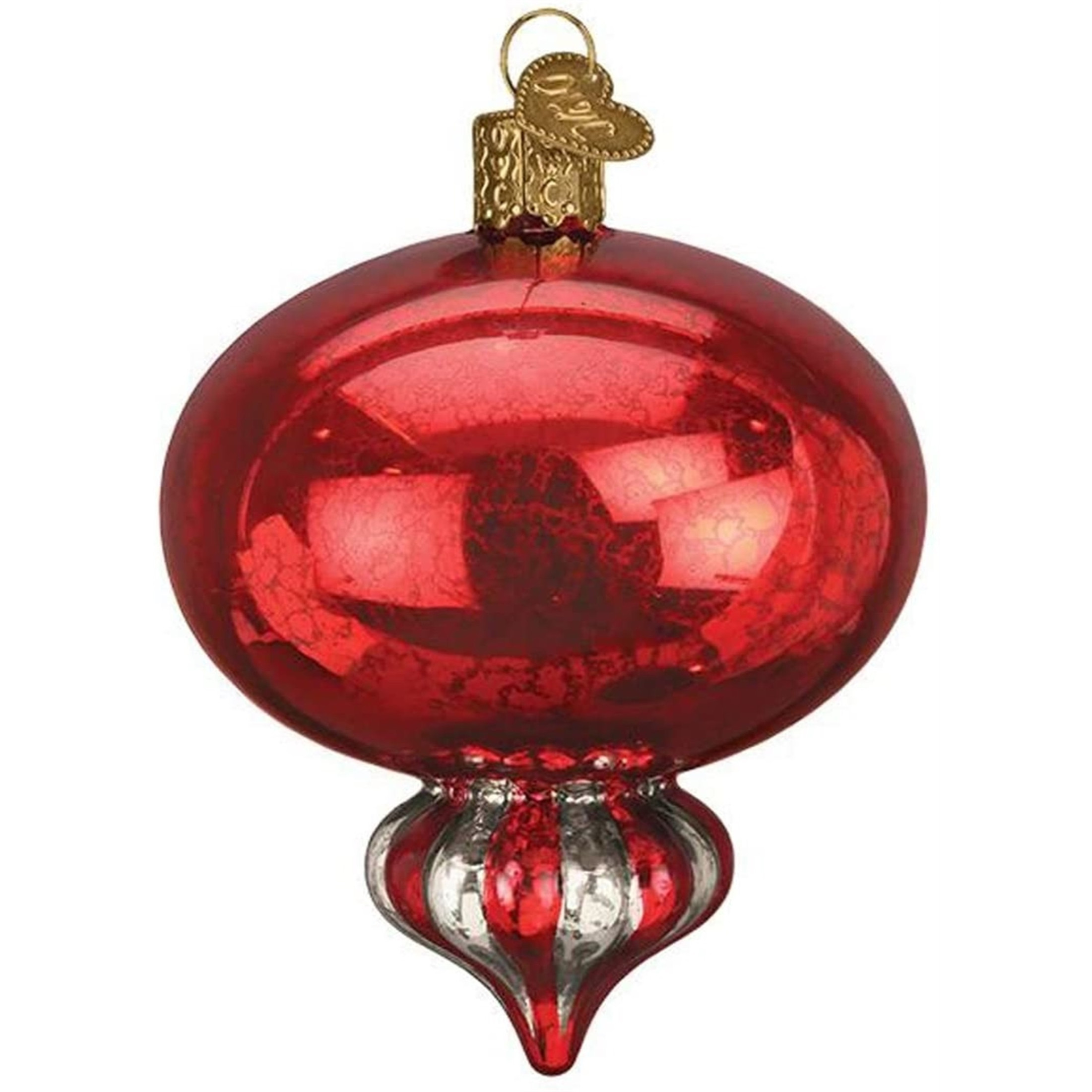 Old World Christmas Glass Blown Ornament, Red Peppermint Reflection (With OWC Gift Box)