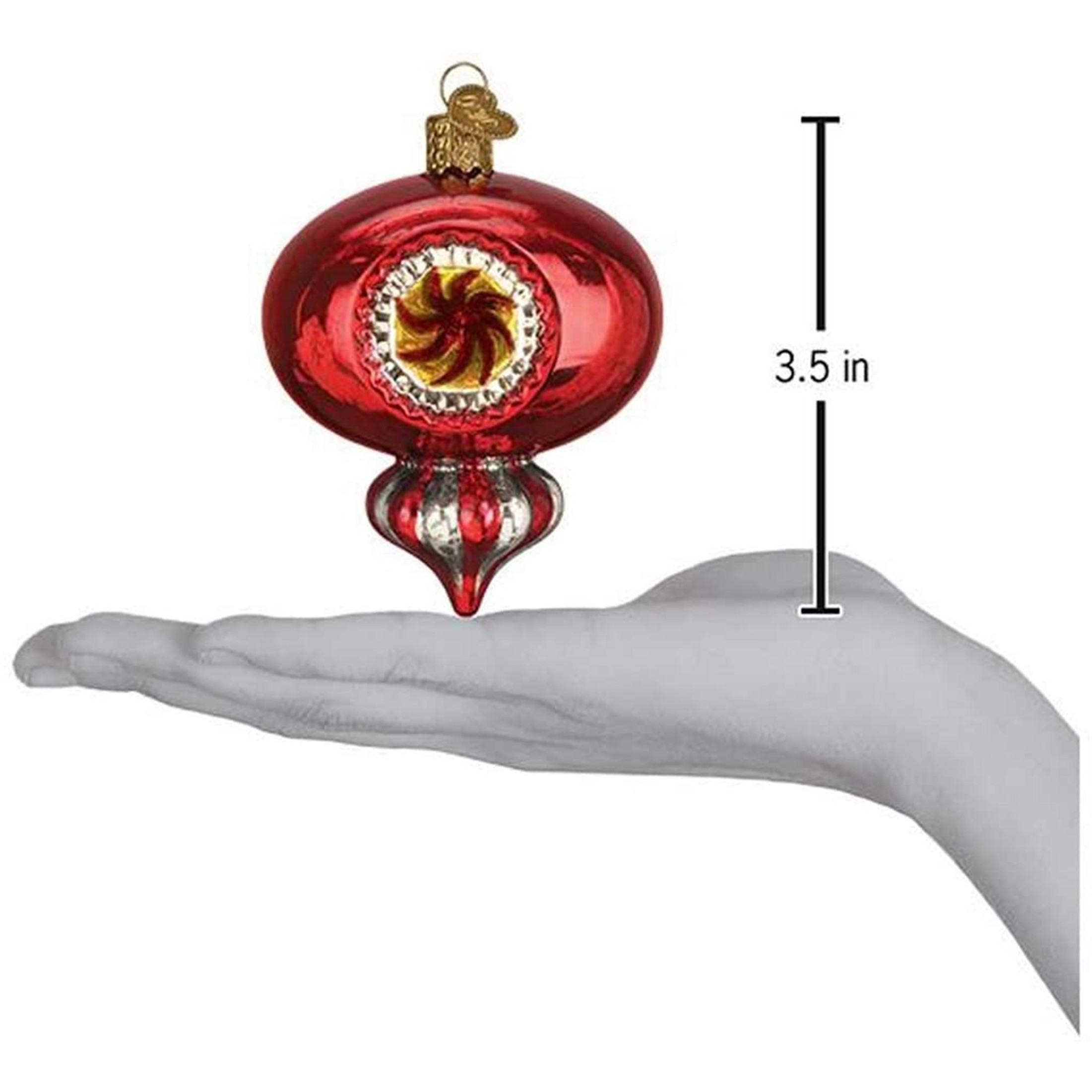 Old World Christmas Glass Blown Ornament, Red Peppermint Reflection (With OWC Gift Box)