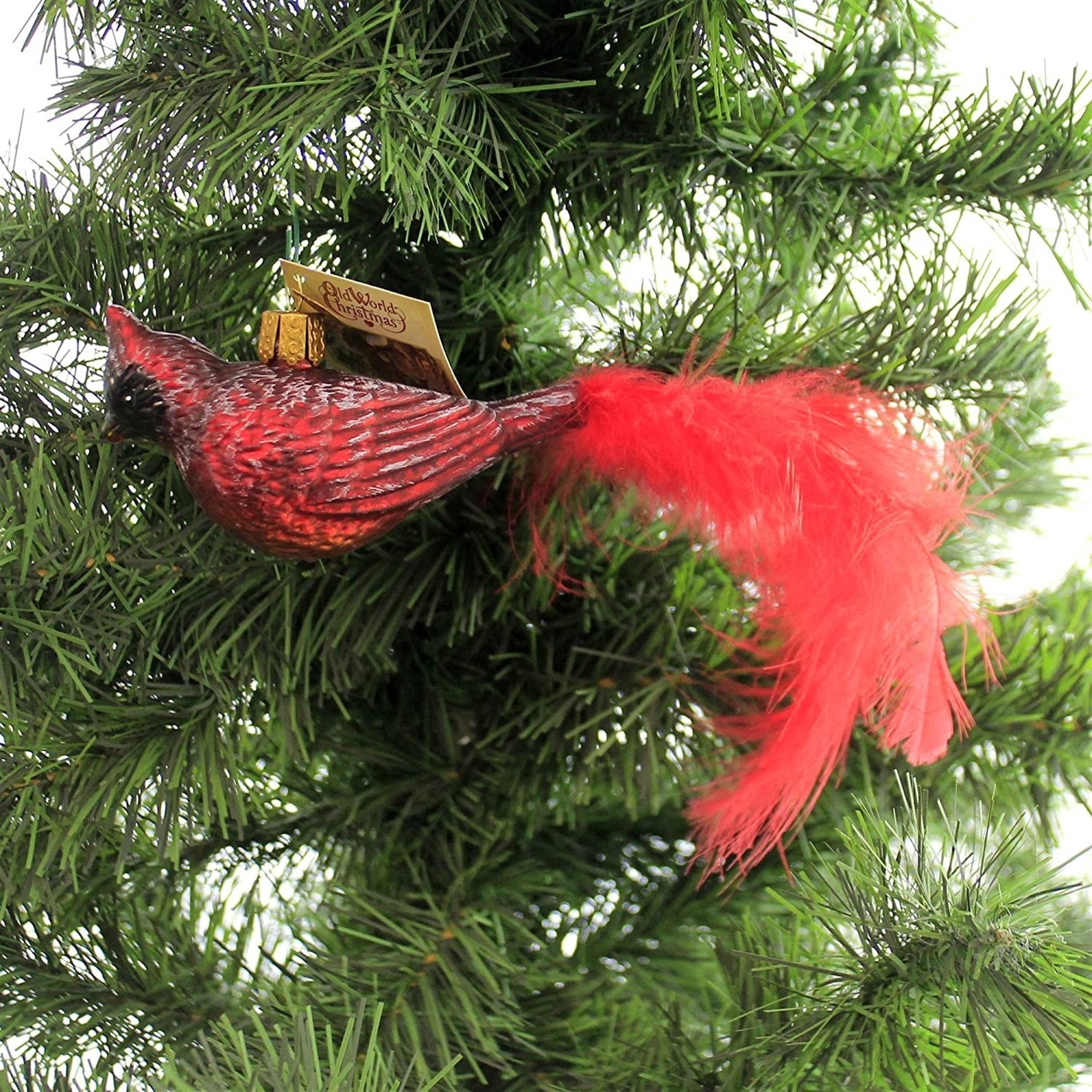Old World Christmas Glass Blown Ornament for Christmas Tree, Vintage Cardinal