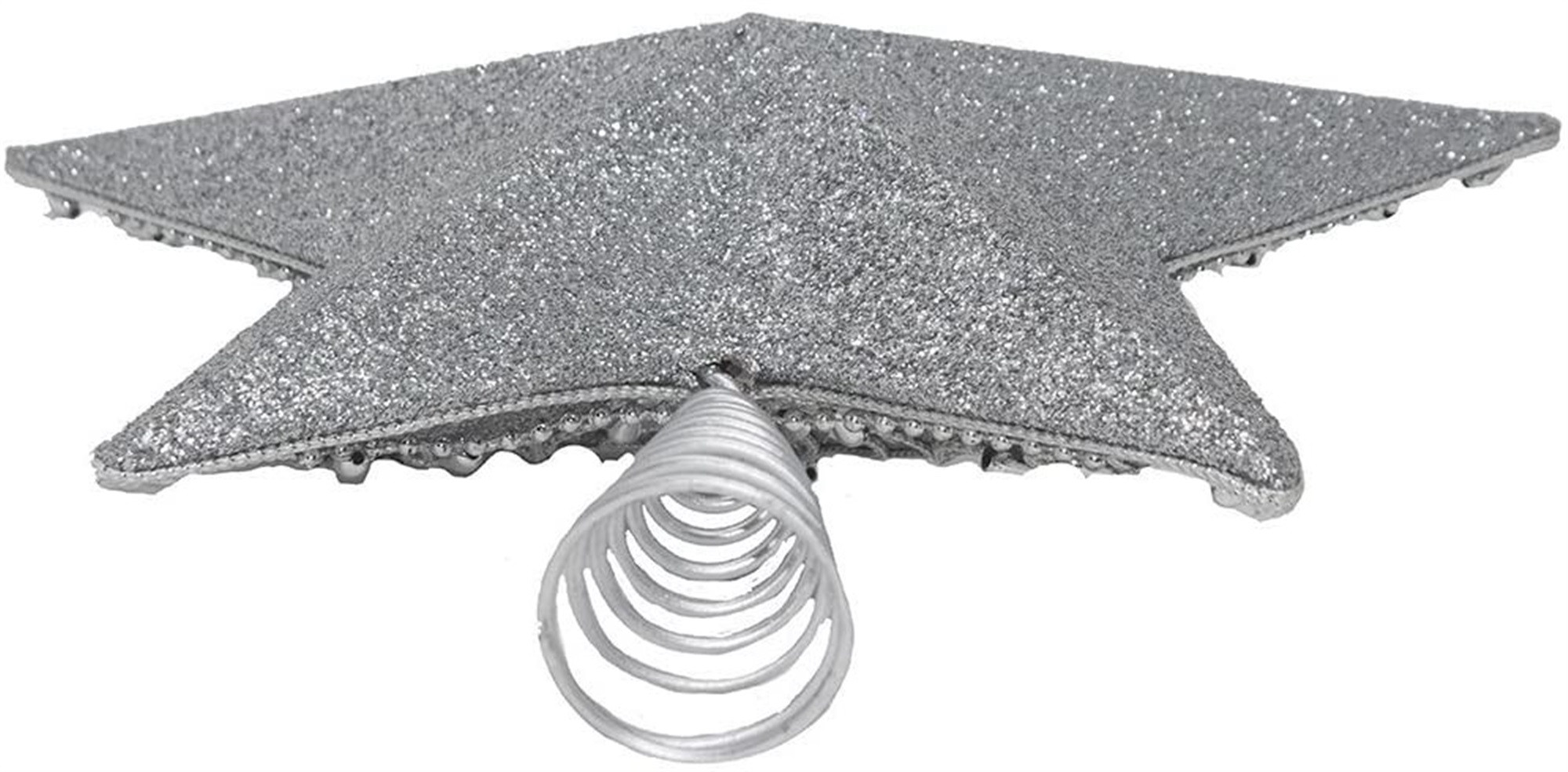 Kurt Adler Christmas Star Treetop, Silver, 13.5in