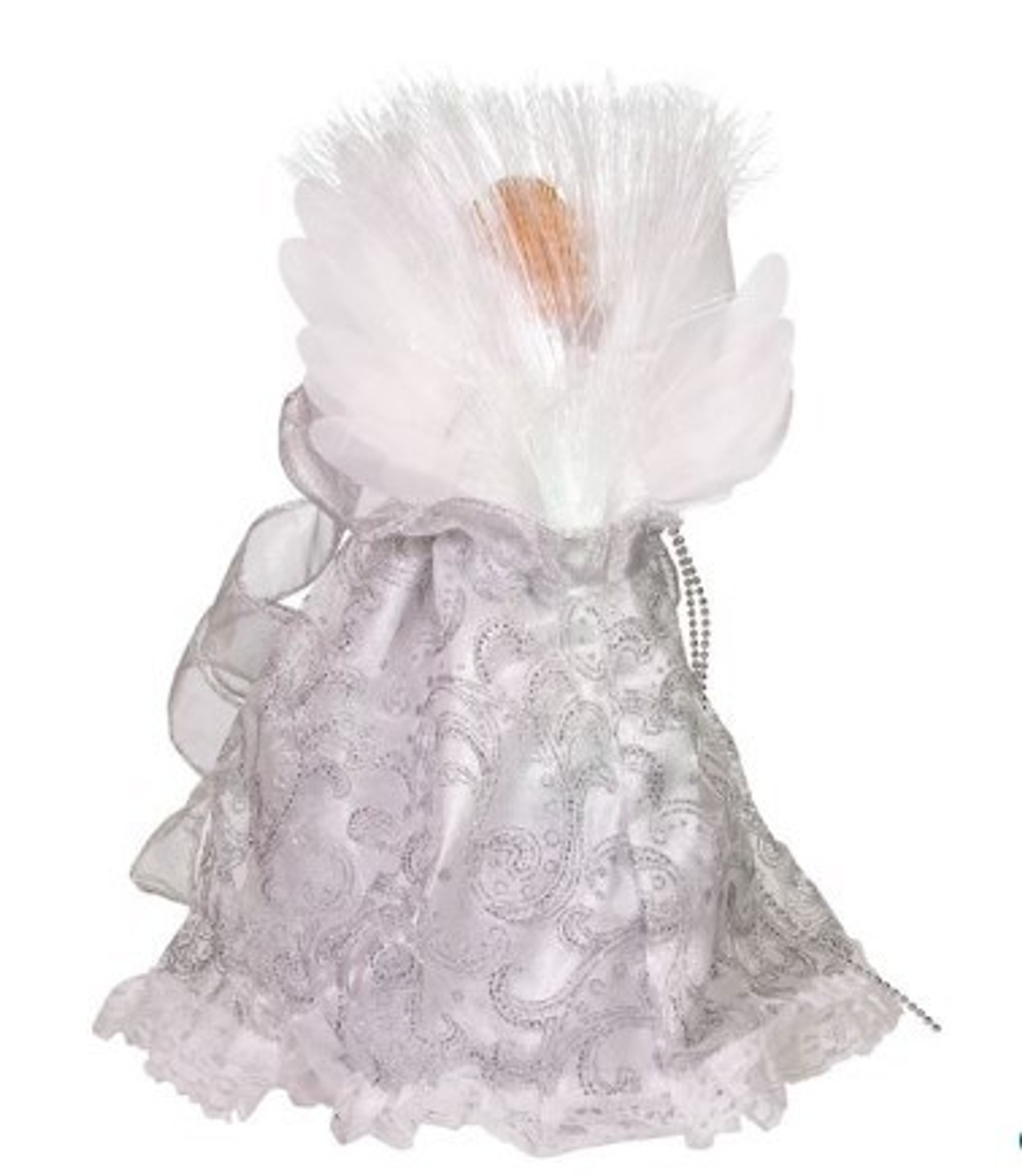 Kurt Adler (UL1984) Fiber-Optic White and Silver Angel LED Lighted Treetop