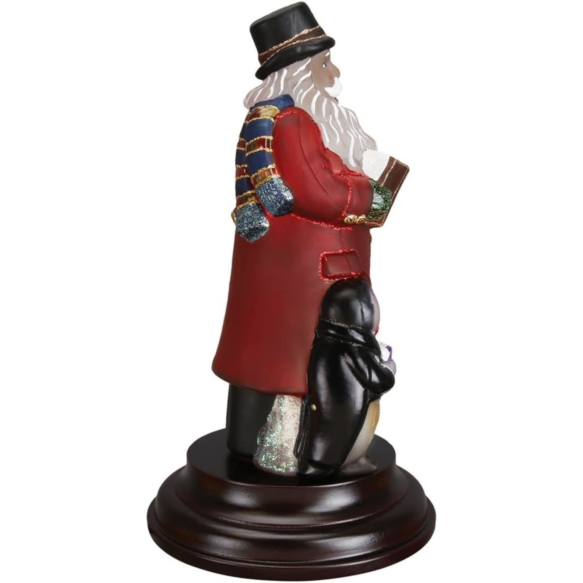 Old World Christmas Glass Tabletop Decorative Night Light —Caroling Santa with LED, 10.75"