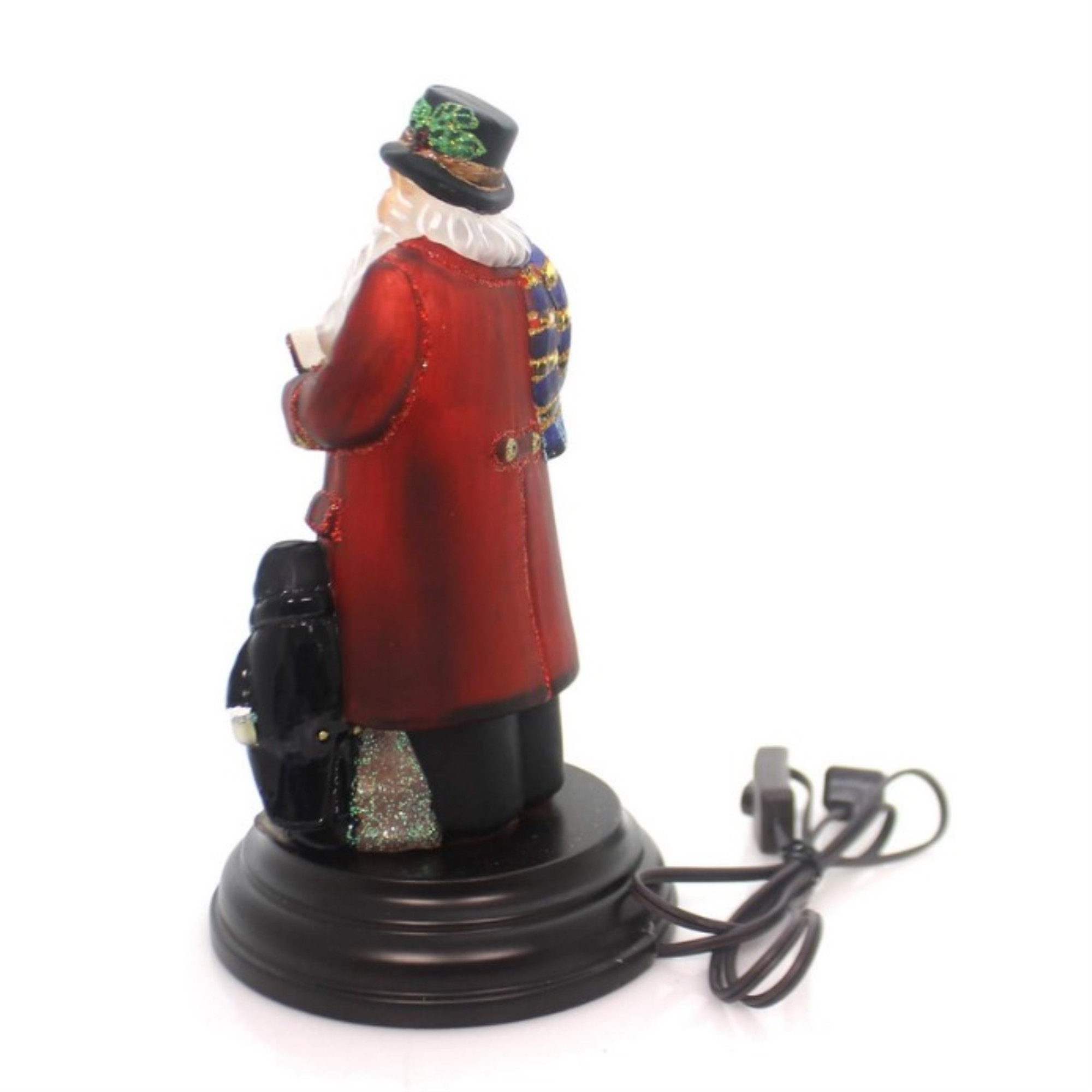 Old World Christmas Glass Tabletop Decorative Night Light —Caroling Santa with LED, 10.75"