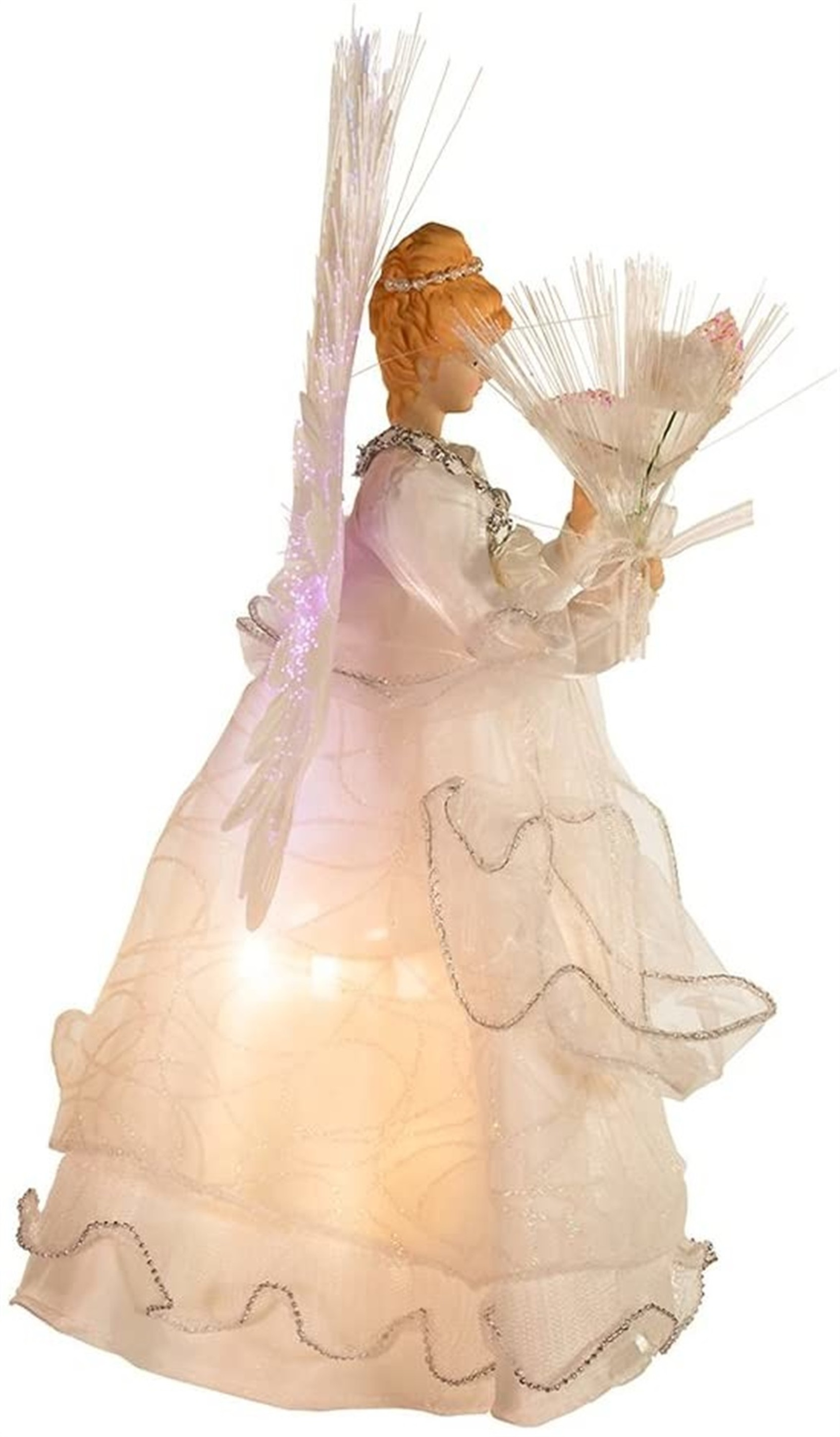 Kurt Adler Fiber-Optic Multi-Colored Angel Lighted Treetop, 14"