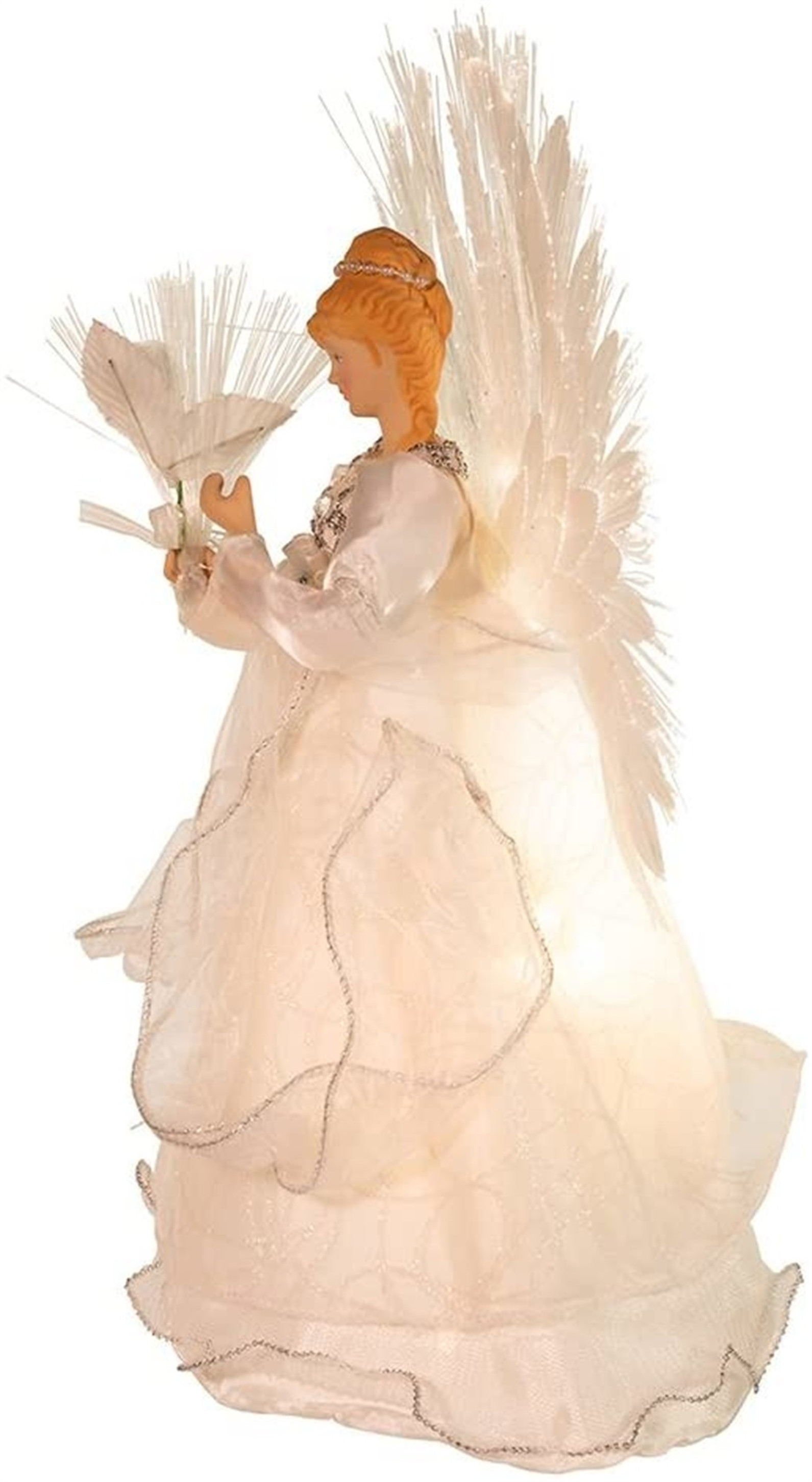 Kurt Adler Fiber-Optic Multi-Colored Angel Lighted Treetop, 14"