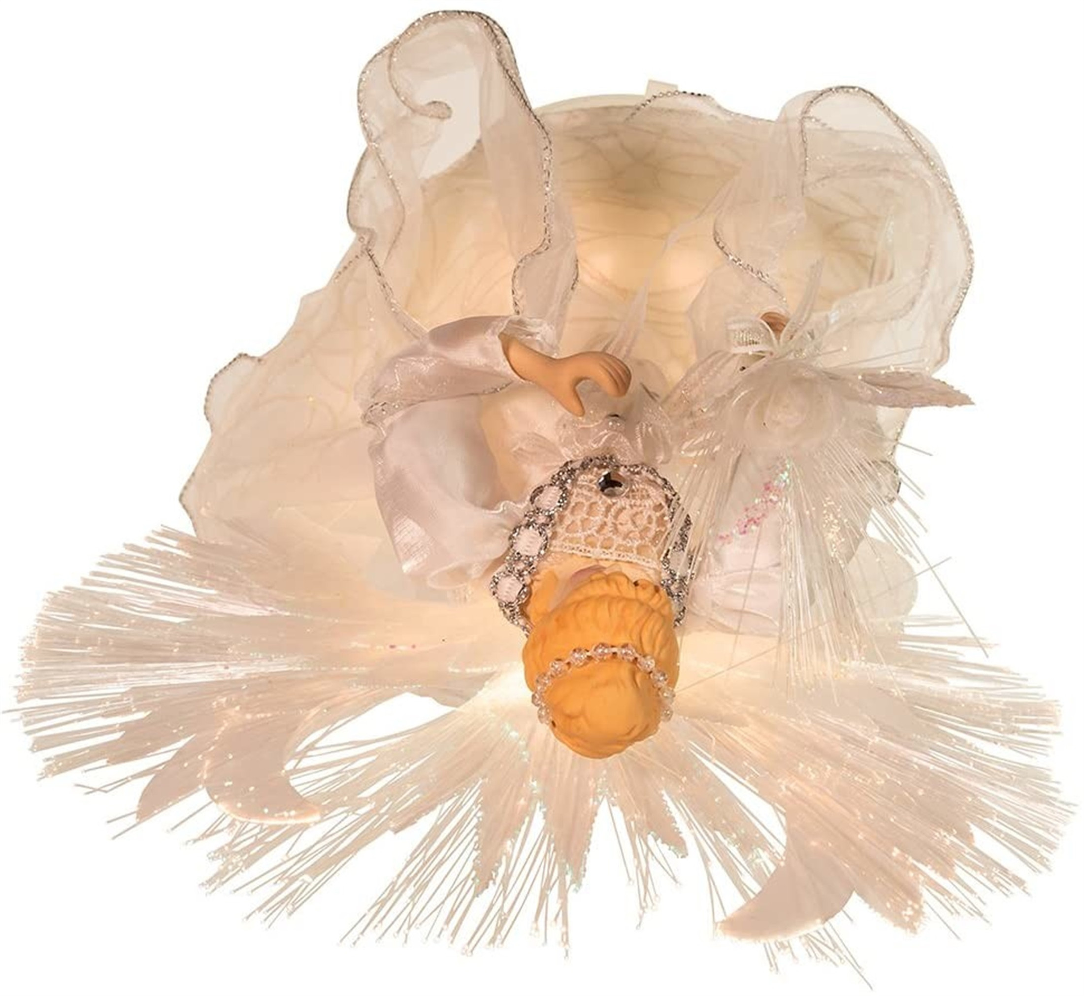Kurt Adler Fiber-Optic Multi-Colored Angel Lighted Treetop, 14"
