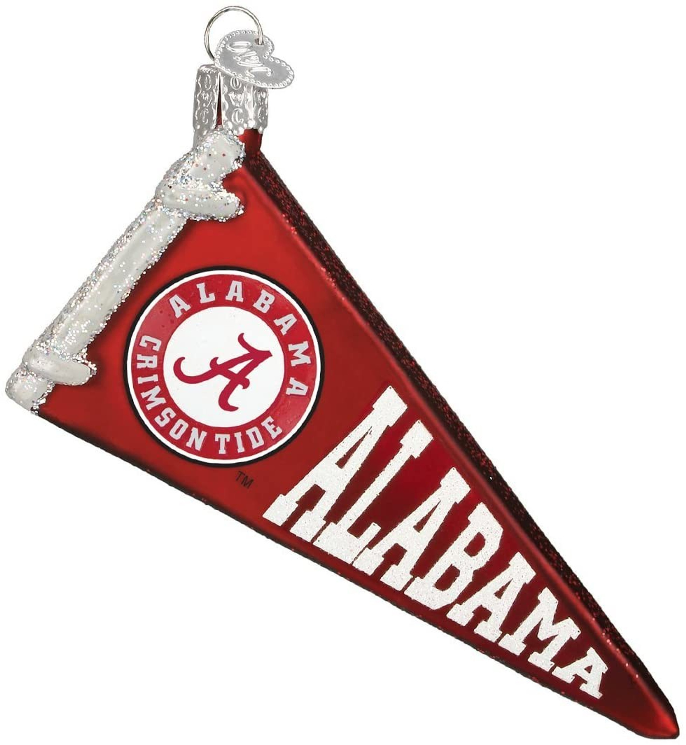 Old World Christmas 60106 Glass Blown Alabama Pennant Ornament