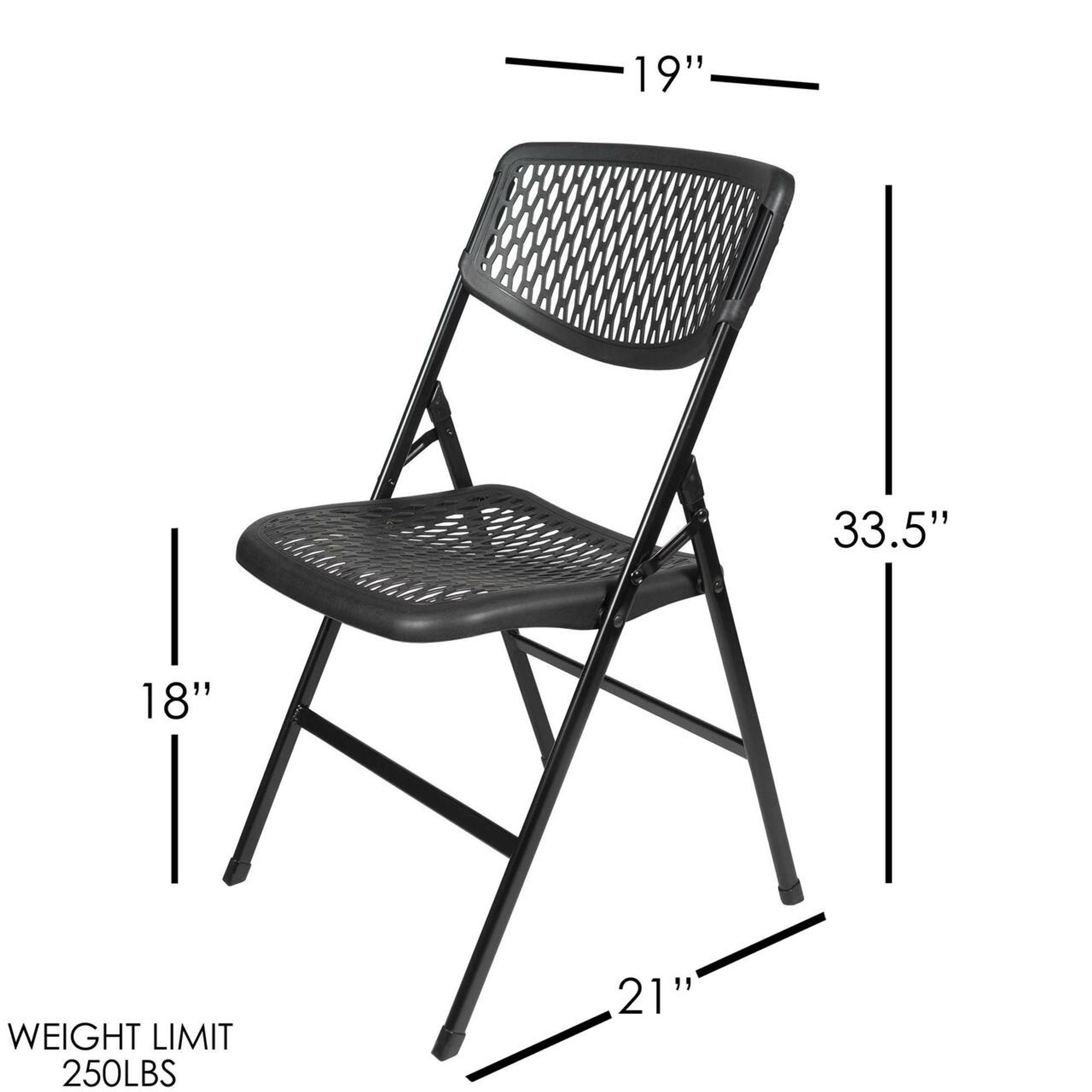 Cosco Indoor Black Plastic Mesh Standard Folding Chair- Pack of 4 Cosco Indoor Black Plastic Mesh Standard Folding Chair- Pack of 4