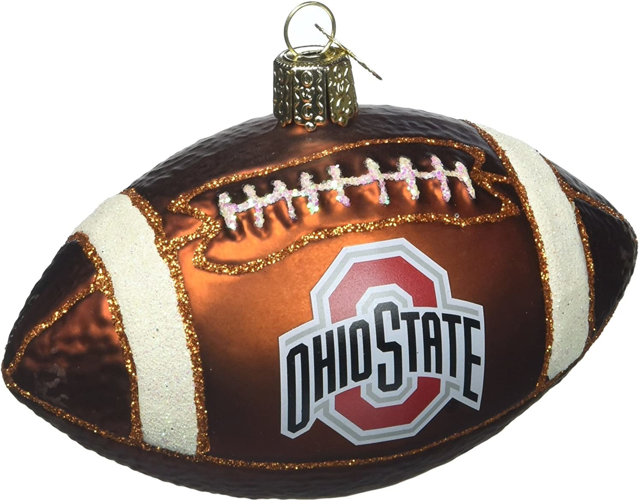 Old World Christmas Glass Blown Ornament, Ohio State Football (With OWC Gift Box)