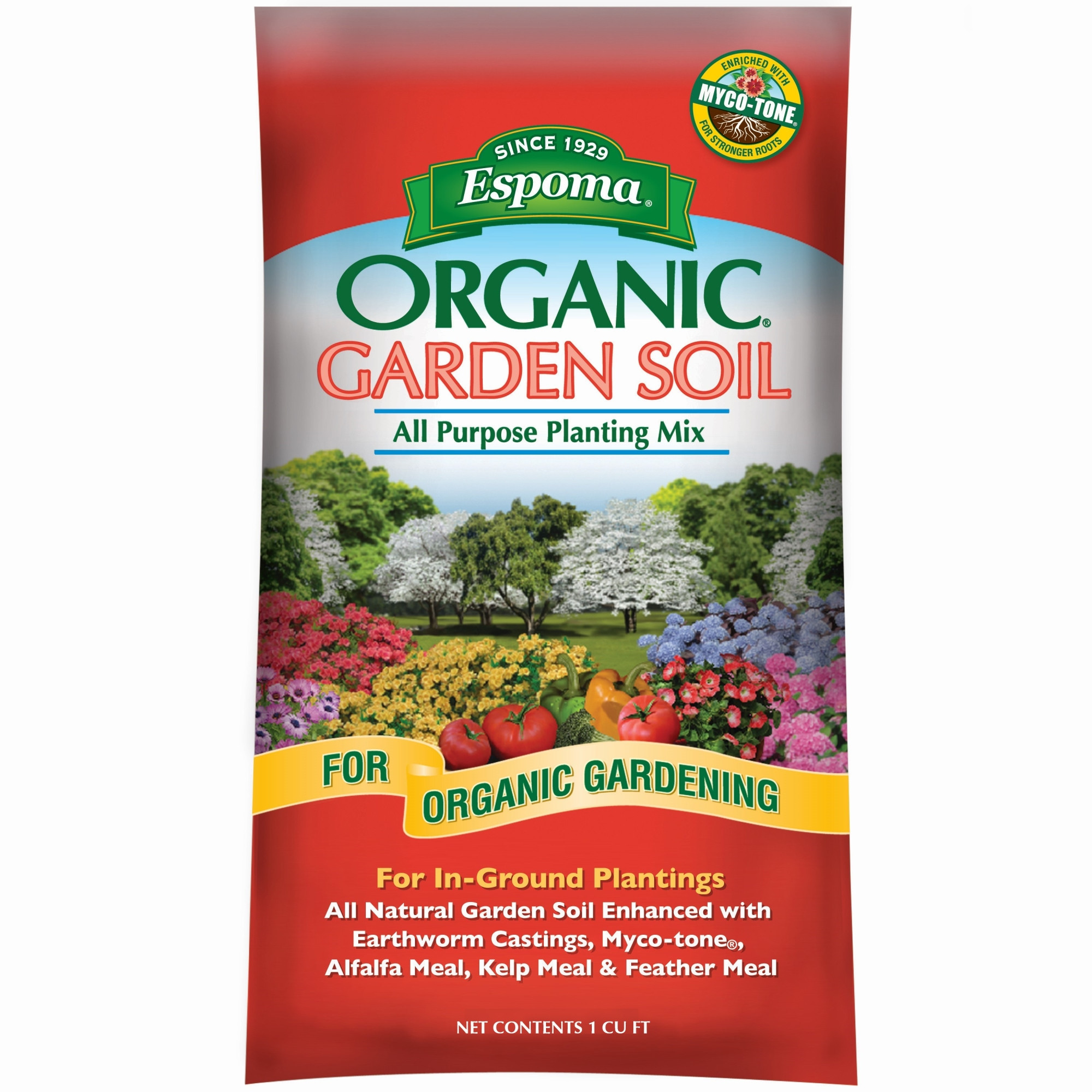 Espoma Organic All-Purpose Garden Soil In-Ground Planting Mix, for Use When Planting & Transplanting, 1 cu ft