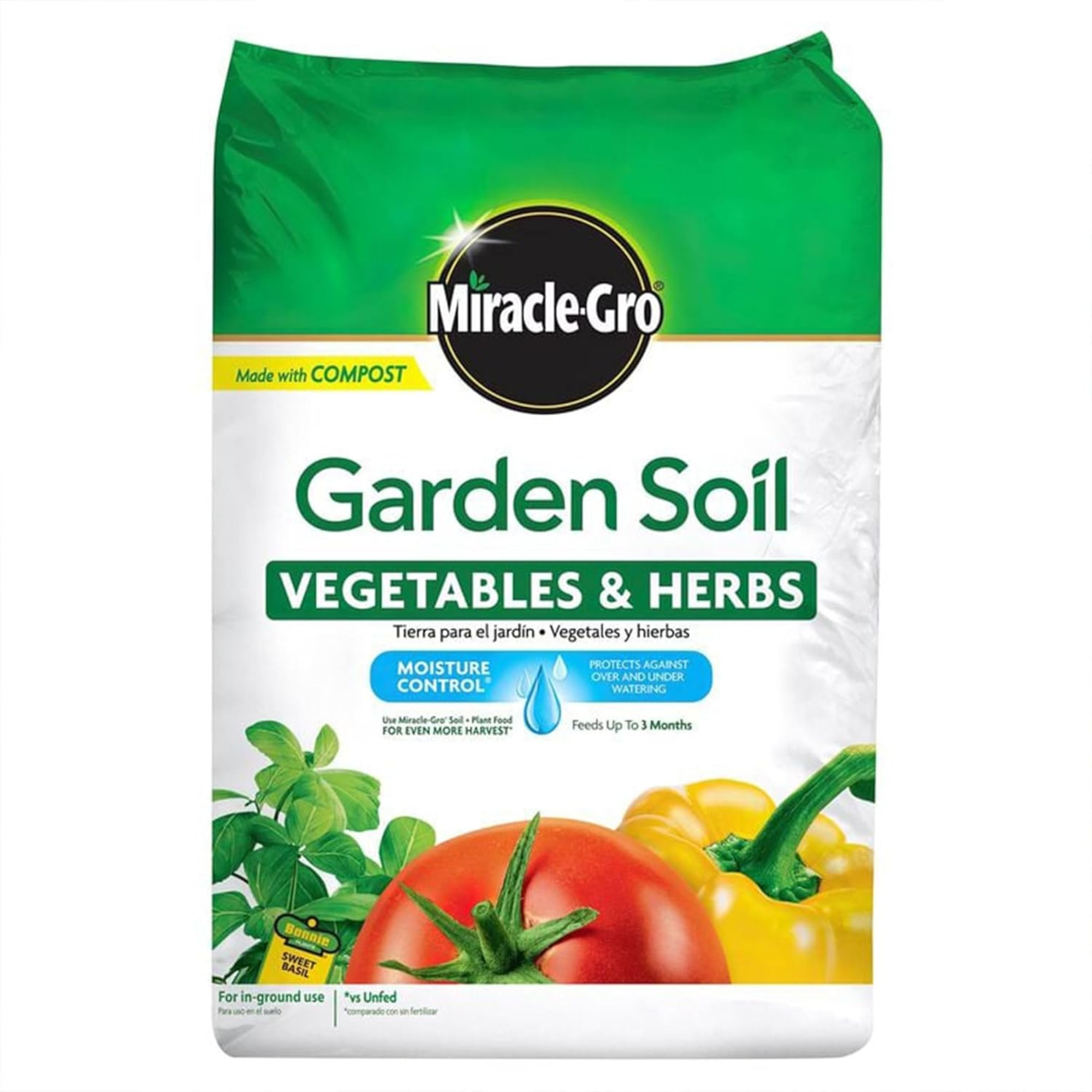 Miracle-Gro Vegetables and Herbs Garden Soil with Compost and Moisture Control, 1.5 Cubic Feet
