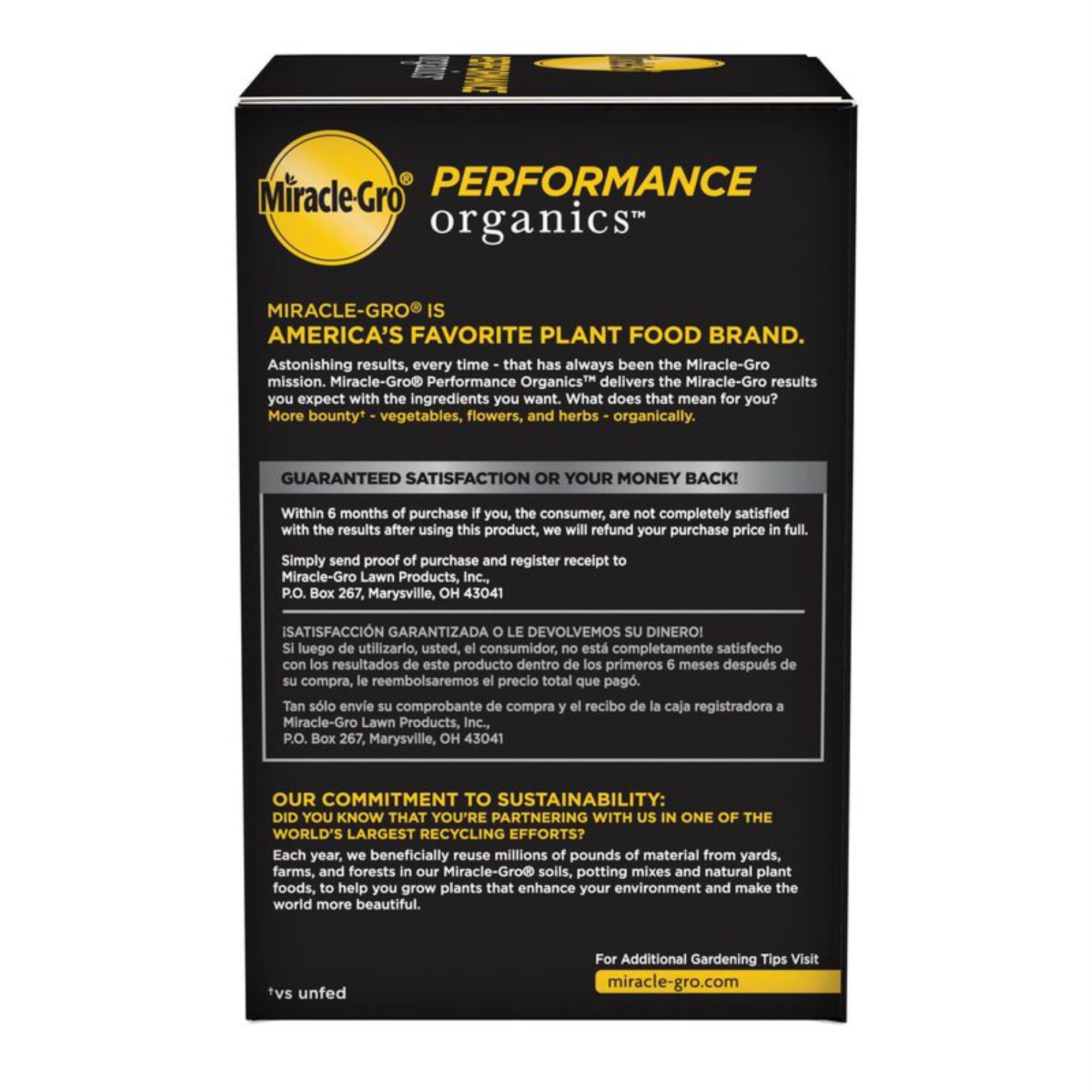 Miracle-Gro Performance Organics All-Purpose Plant Nutrition Granules, 1 Lb