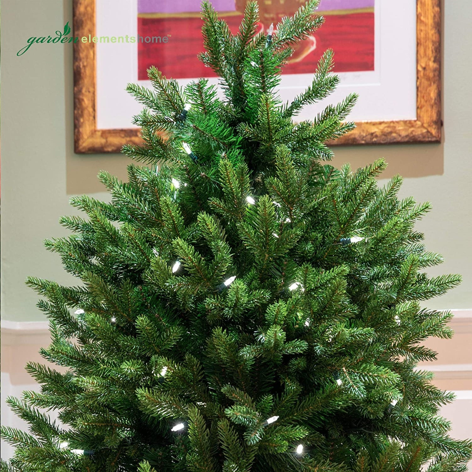Garden Elements Artificial Pre-Lit North Star Christmas Tree, 503 Tips, 200 LED Clear Lights, 8 Light Functions, 4.5'