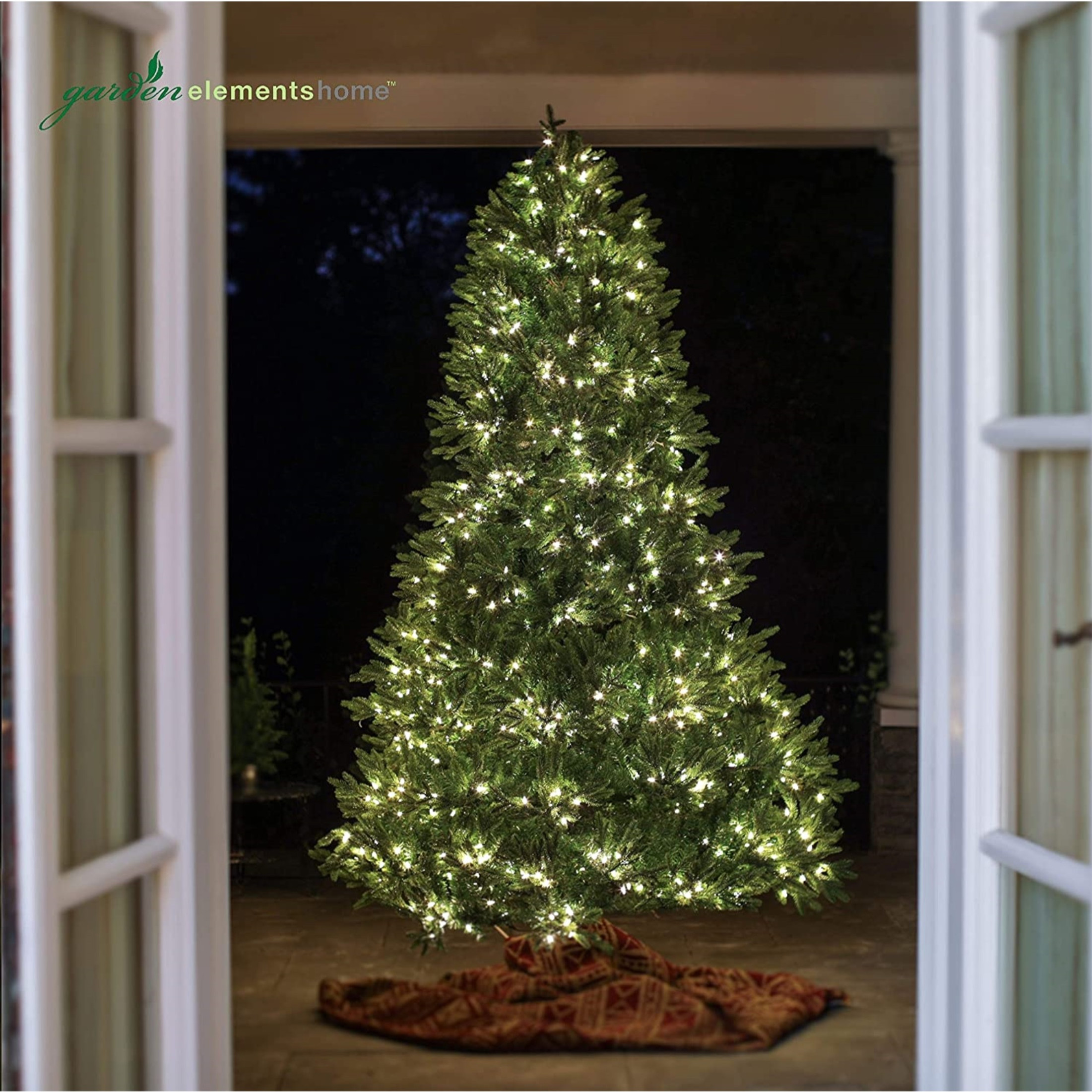 Garden Elements Artificial Pre-Lit North Star Christmas Tree, Instant Connect, 2159 Tips, 950 LED Lights, 8 Light Functions, 9 ft