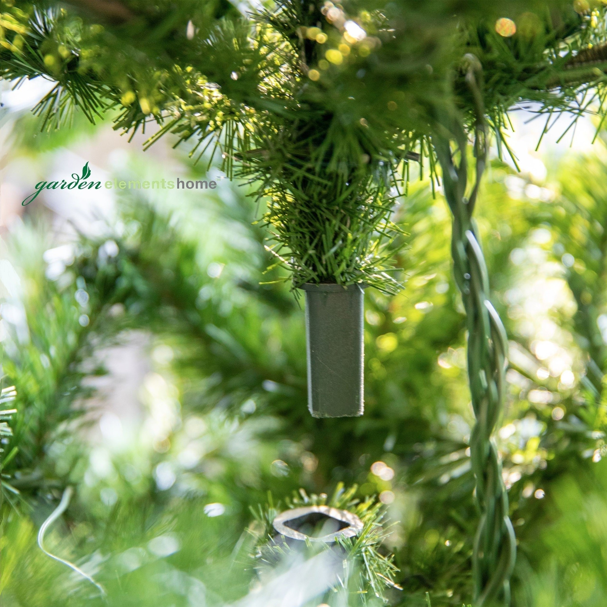 Garden Elements Artificial Pre-Lit Pennsylvania Spruce Christmas Tree, 1062 Tips, 900 Clear Lights, 6.5 ft