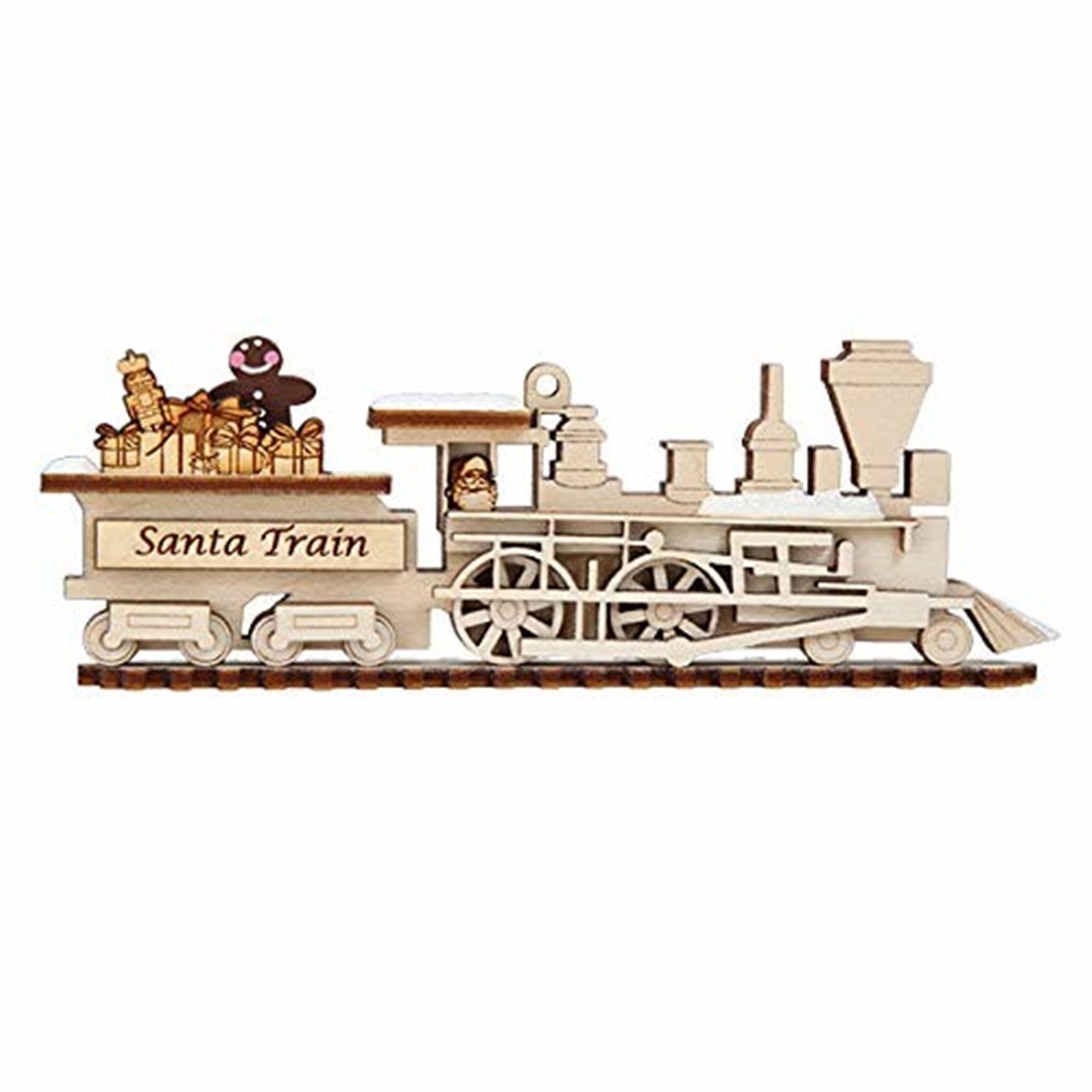Old World Christmas Ginger Cottage Wooden Ornament for Christmas Tree, Santa Train