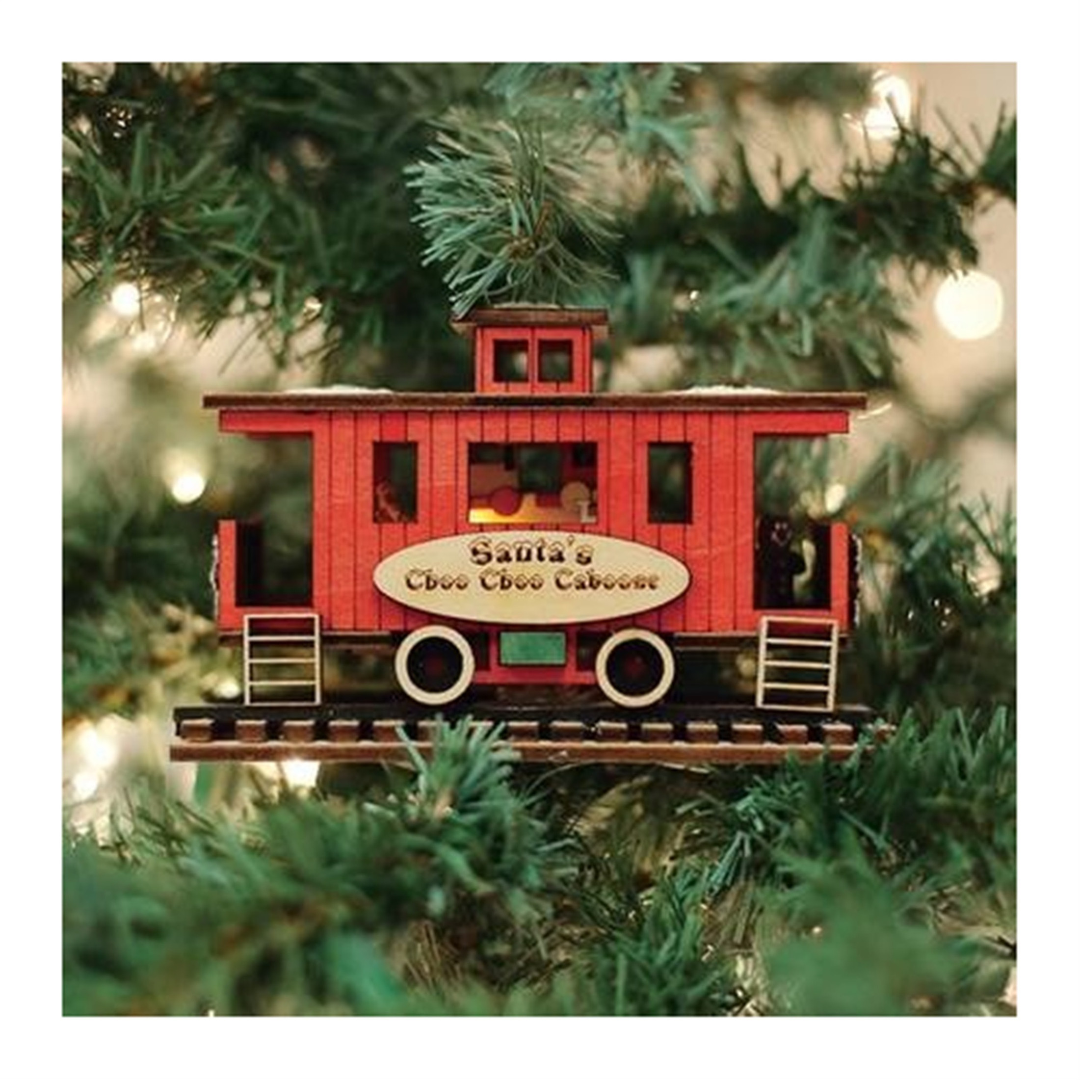 Old World Christmas Santa's Choo Choo Caboose (Illuminated) Ornament