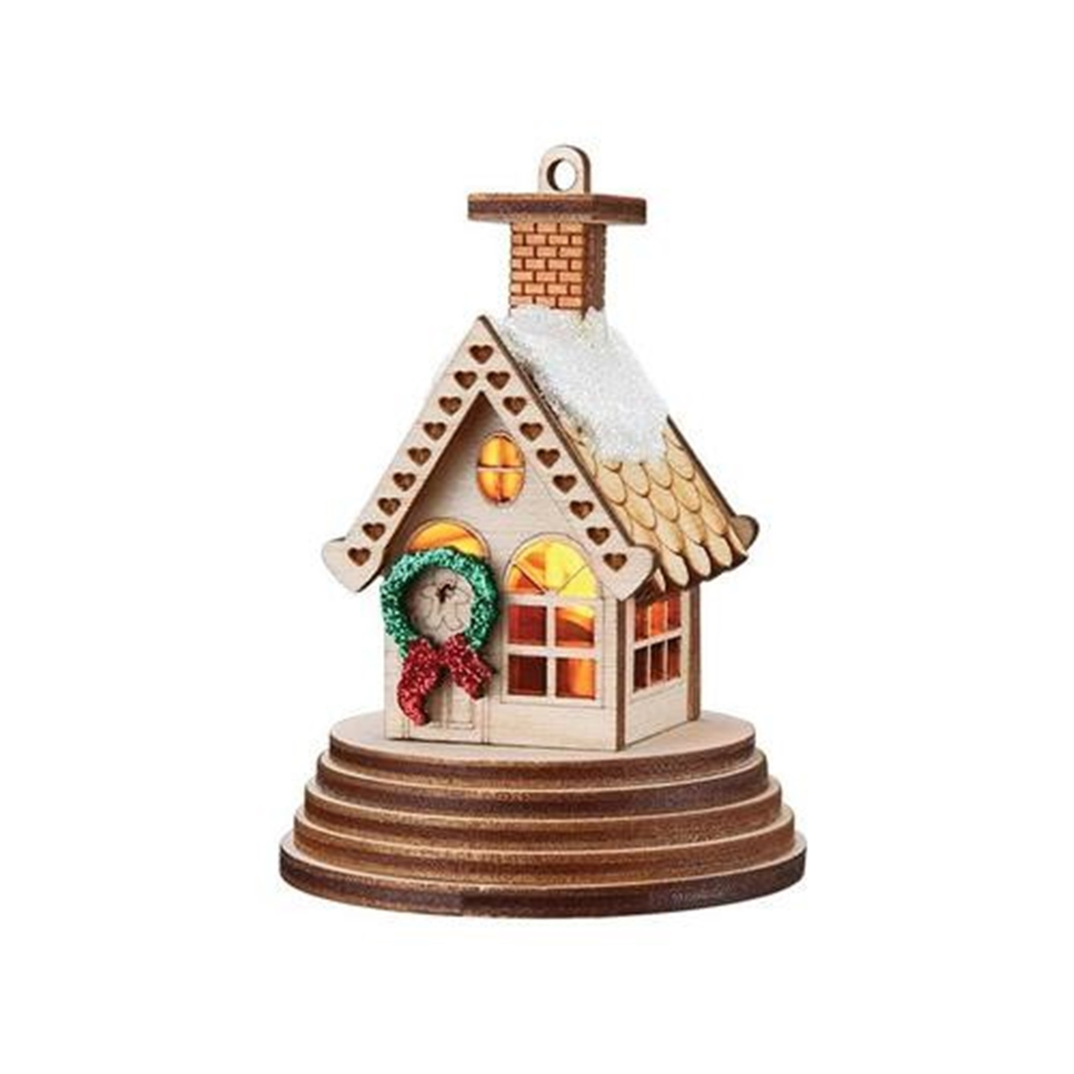 Old World Christmas Illuminated Wooden Ginger Cottages, Elf Cottage, 2.75" Old World Christmas Illuminated Wooden Ginger Cottages, Elf Cottage, 2.75"