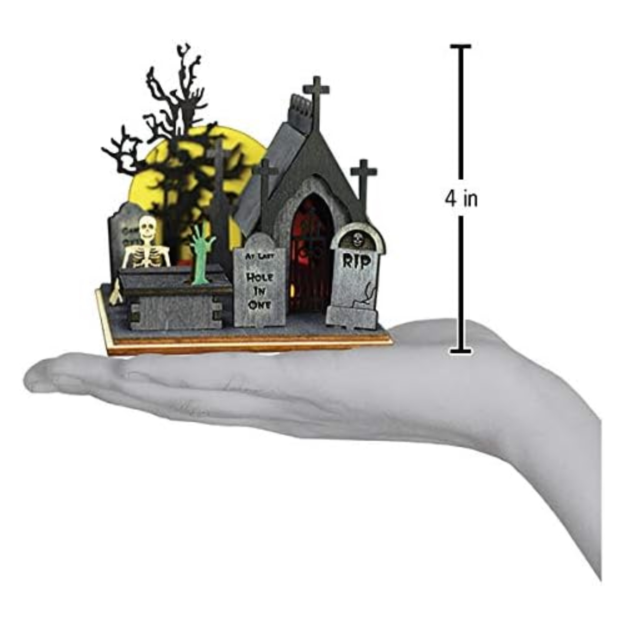 Old World Christmas Wooden Ginger Cottages Ornament, Creepy Cemetery