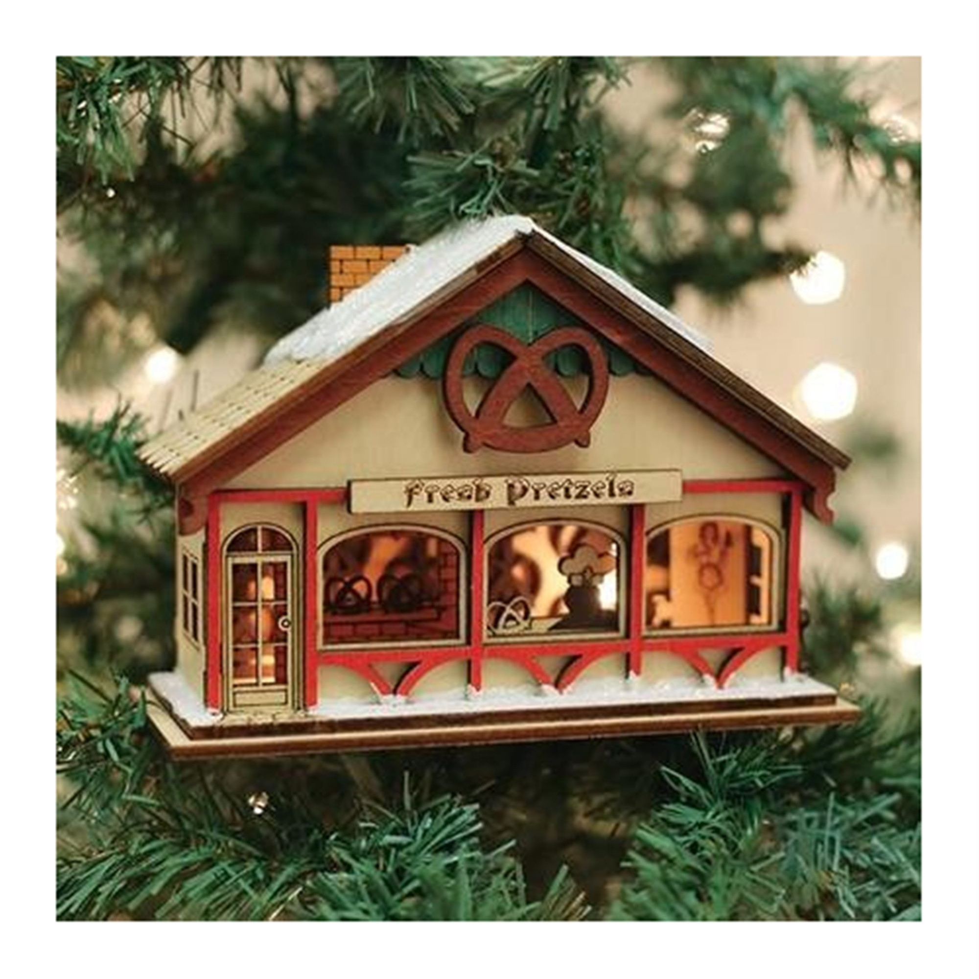 Old World Christmas Peppermint Twist Pretzel Shop Ornament