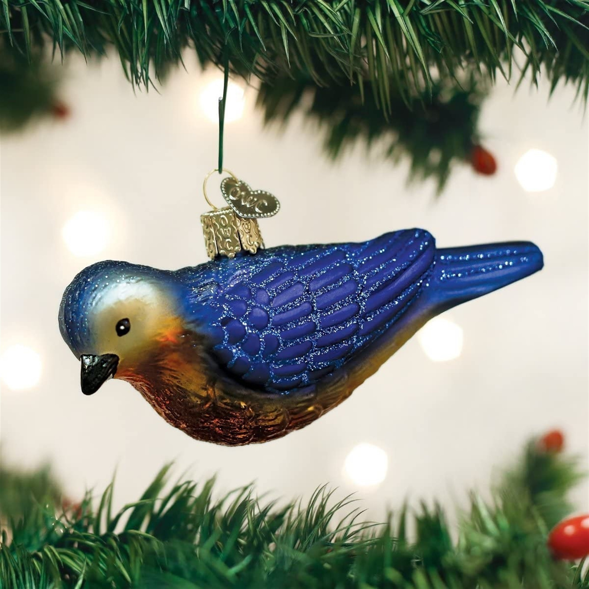 Old World Christmas Glass Blown Ornament for Christmas Tree, Western Bluebird