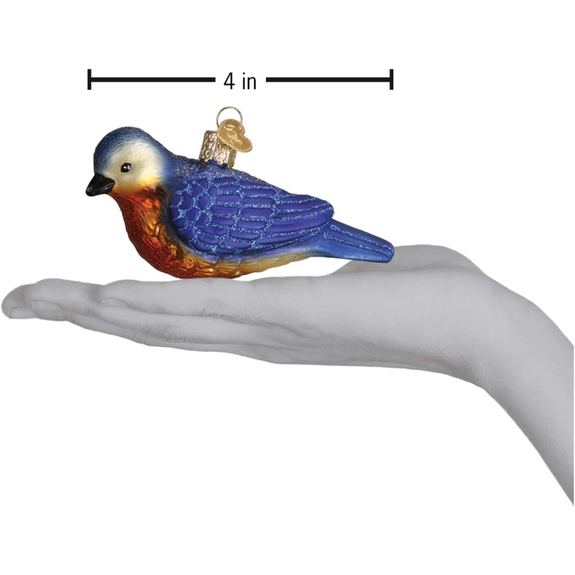 Old World Christmas Glass Blown Ornament for Christmas Tree, Western Bluebird