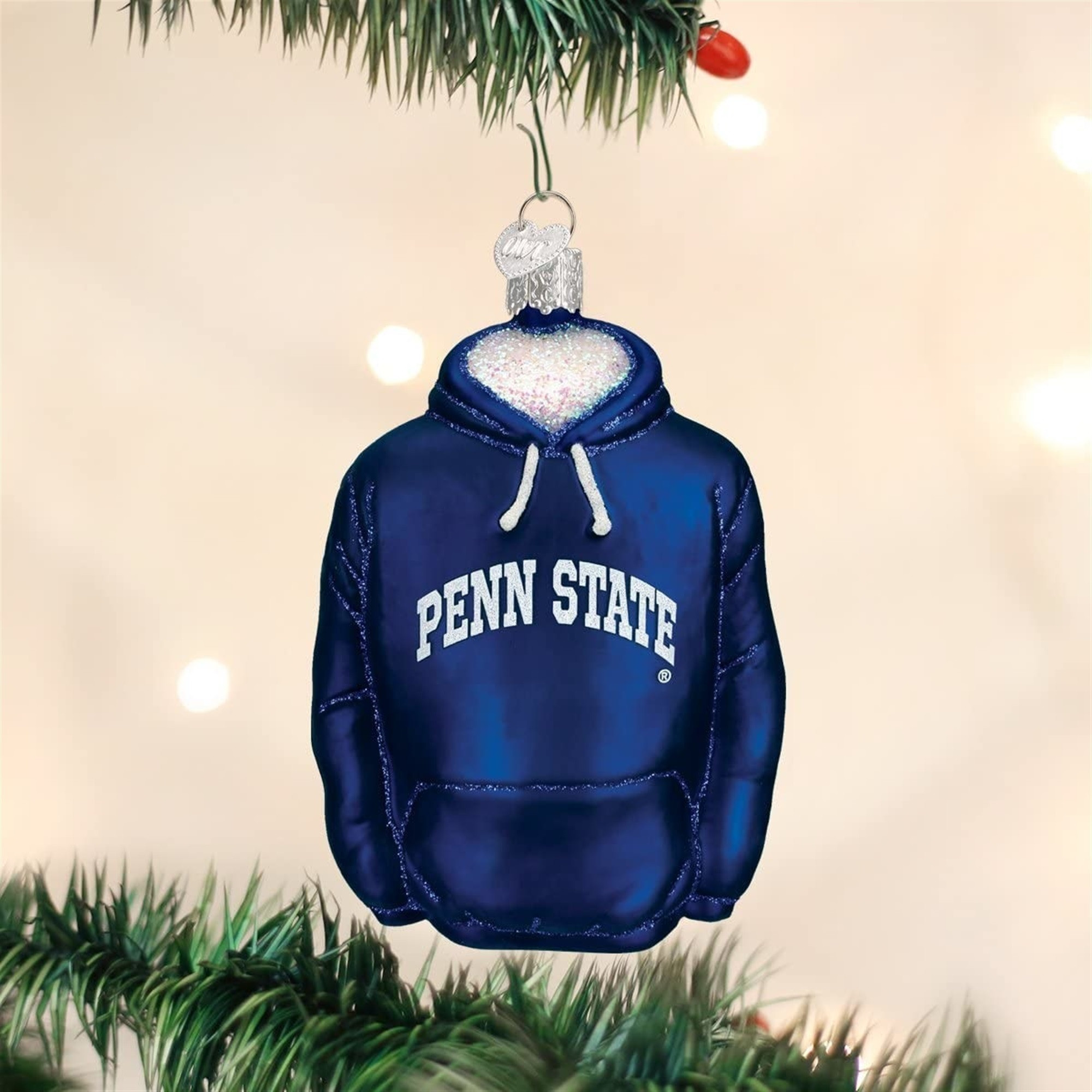 Old World Christmas Blown Glass Ornament for Christmas Tree, Penn State Hoodie