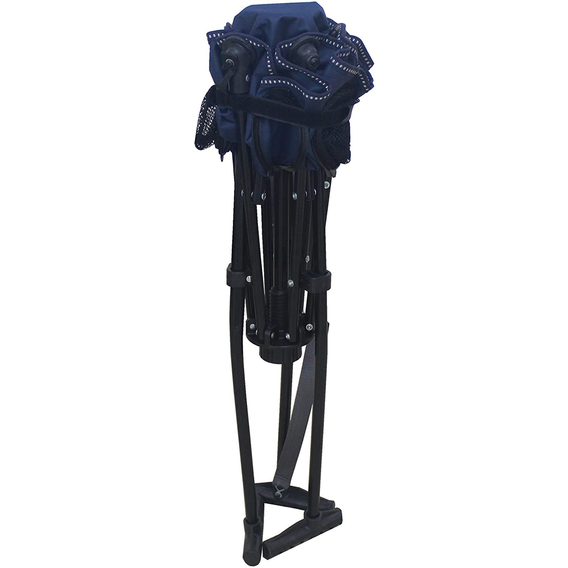 Zenithen High Tension Folding Portable Fabric Table with Cup Holders, Dark Blue