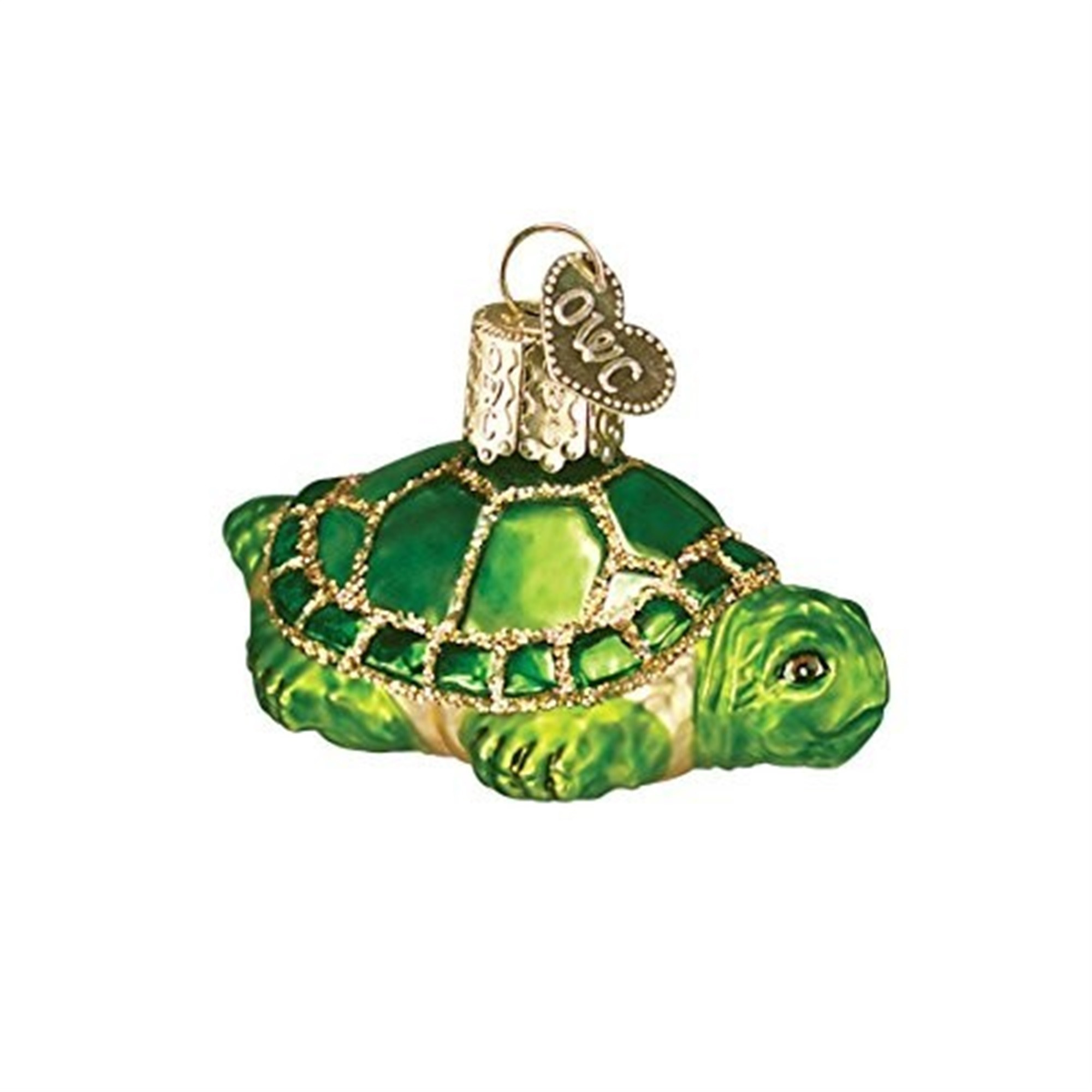 Old World Christmas Blown Glass Ornament for Christmas Tree, Small Turtle