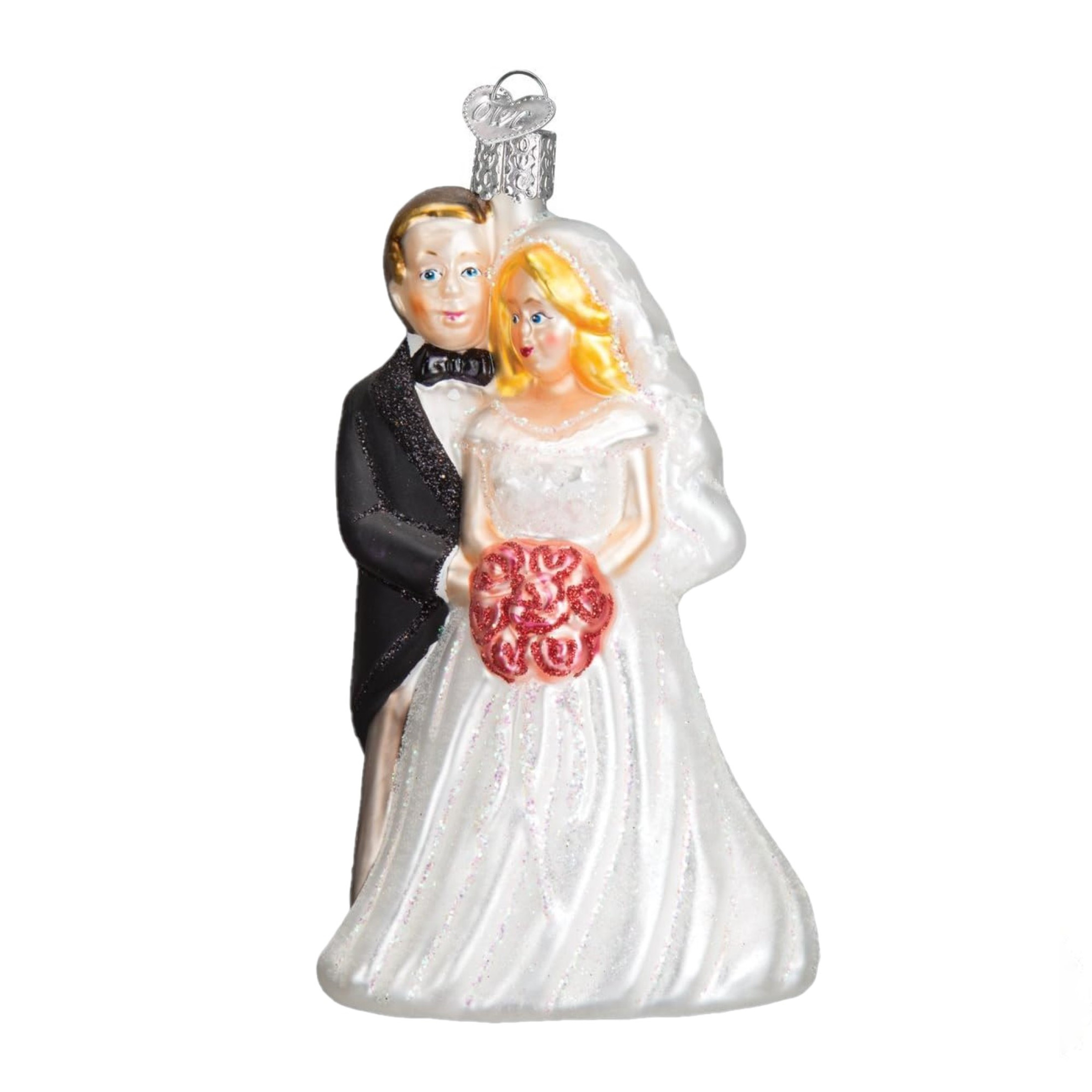 Old World Christmas Blown Glass Ornament for Christmas Tree, Bride and Groom