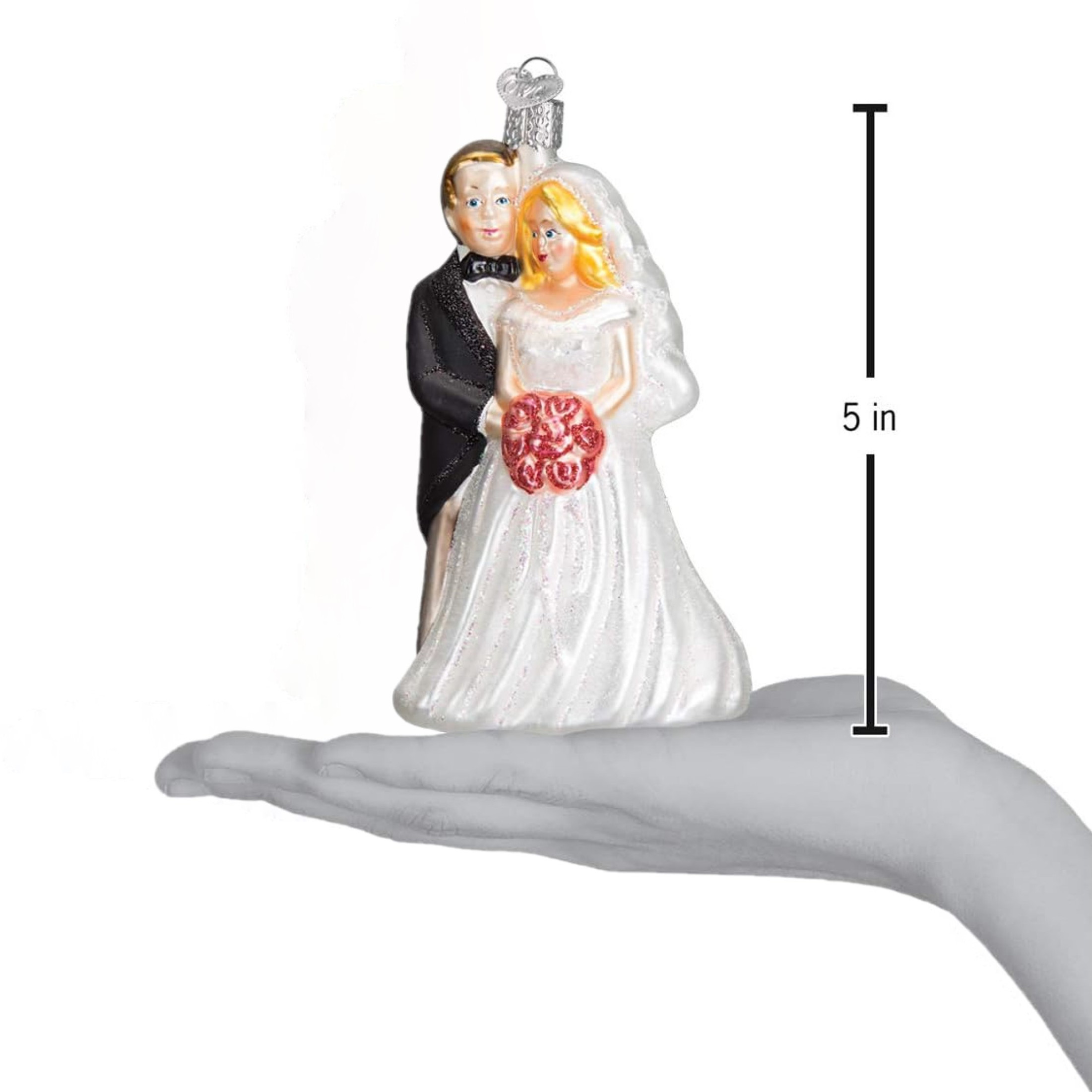 Old World Christmas Blown Glass Ornament for Christmas Tree, Bride and Groom