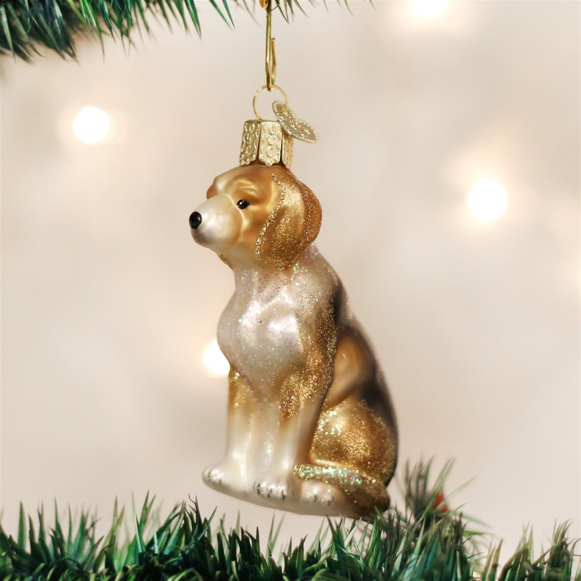 Old World Christmas Blown Glass Ornament for Christmas Tree, Beagle