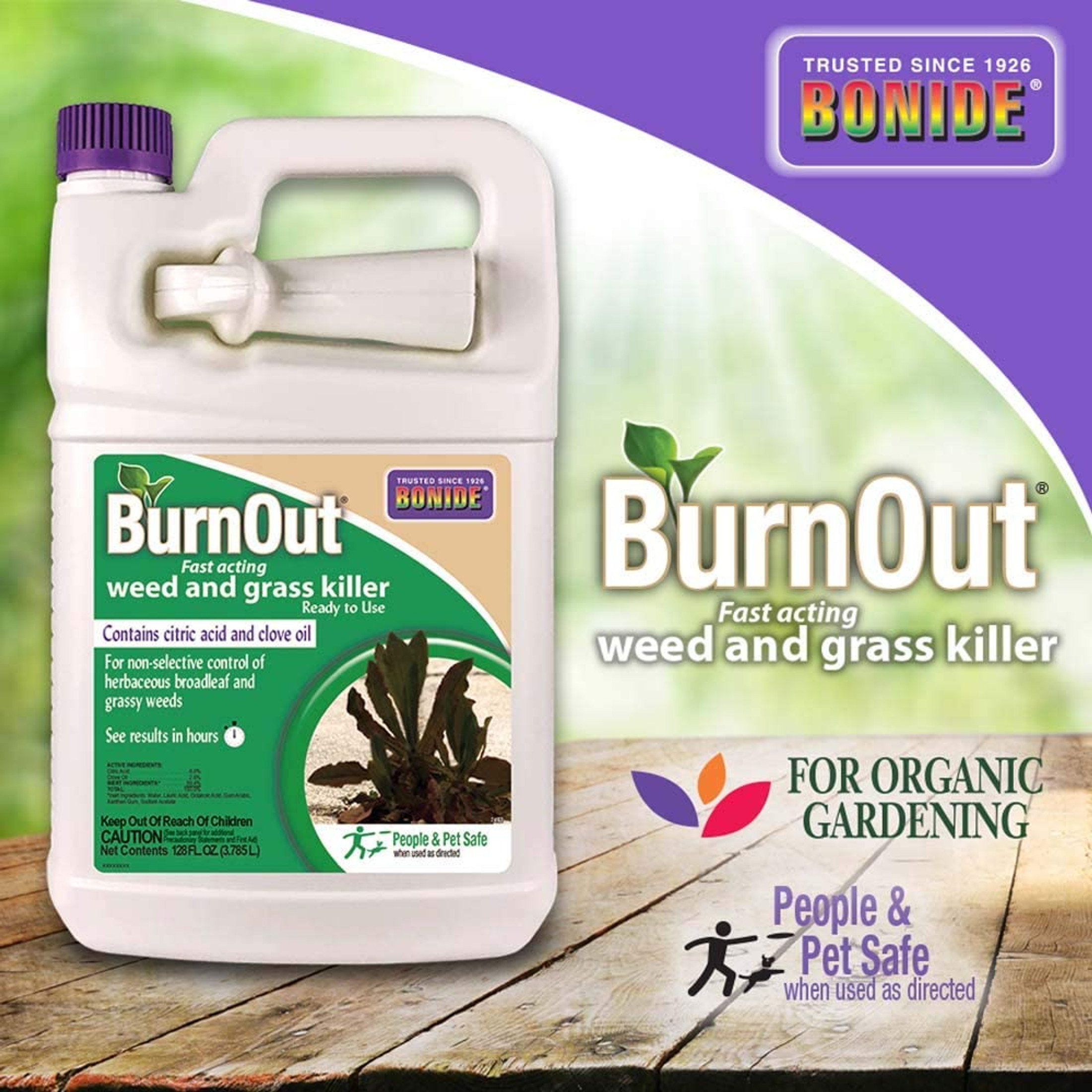 Bonide (BND7492)- Ready-to-Use Burnout, Fast Acting Weed and Grass Killer, 1 gal
