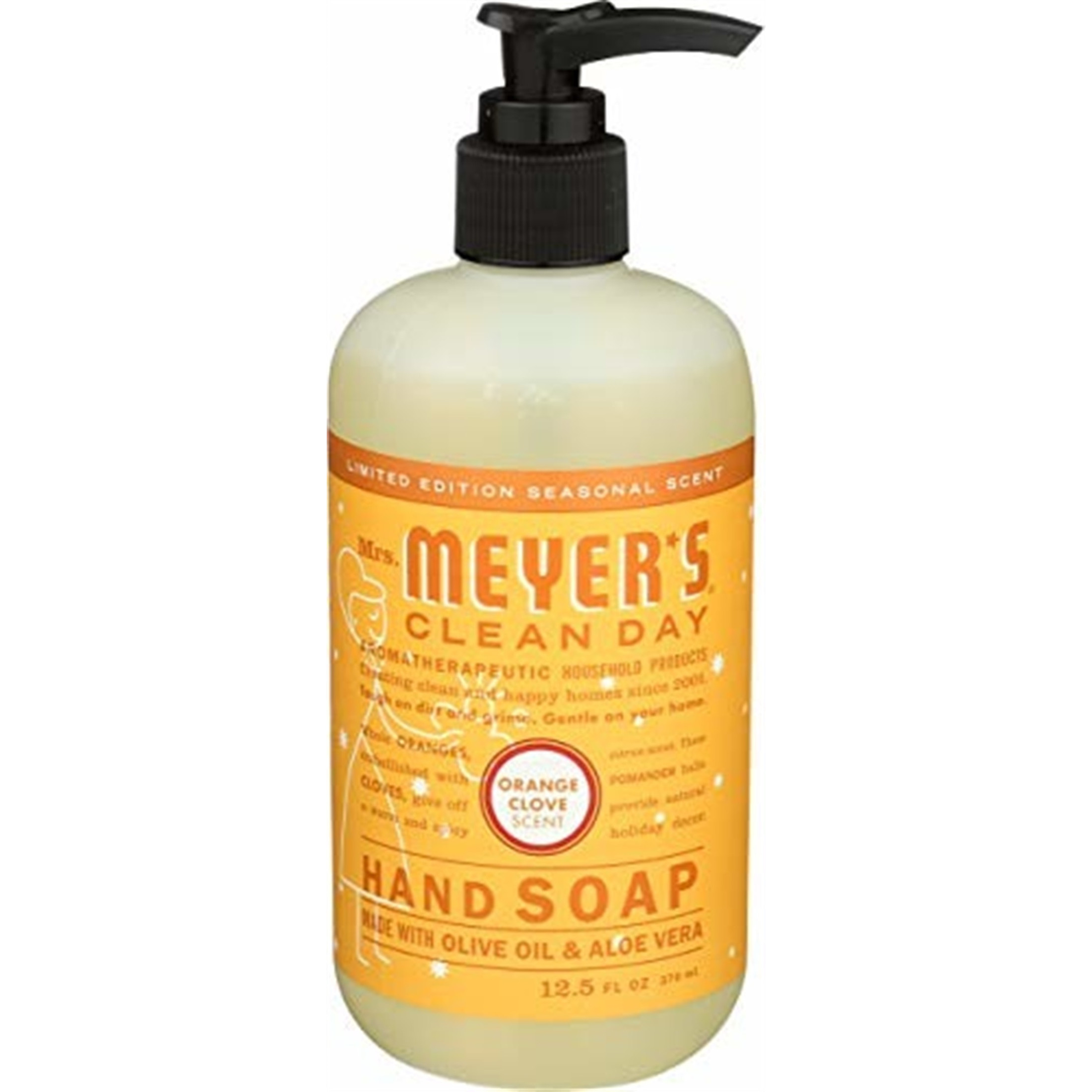 Mrs. Meyer's Clean Day Orange Clove Hand Soap Bottle, 12.5oz