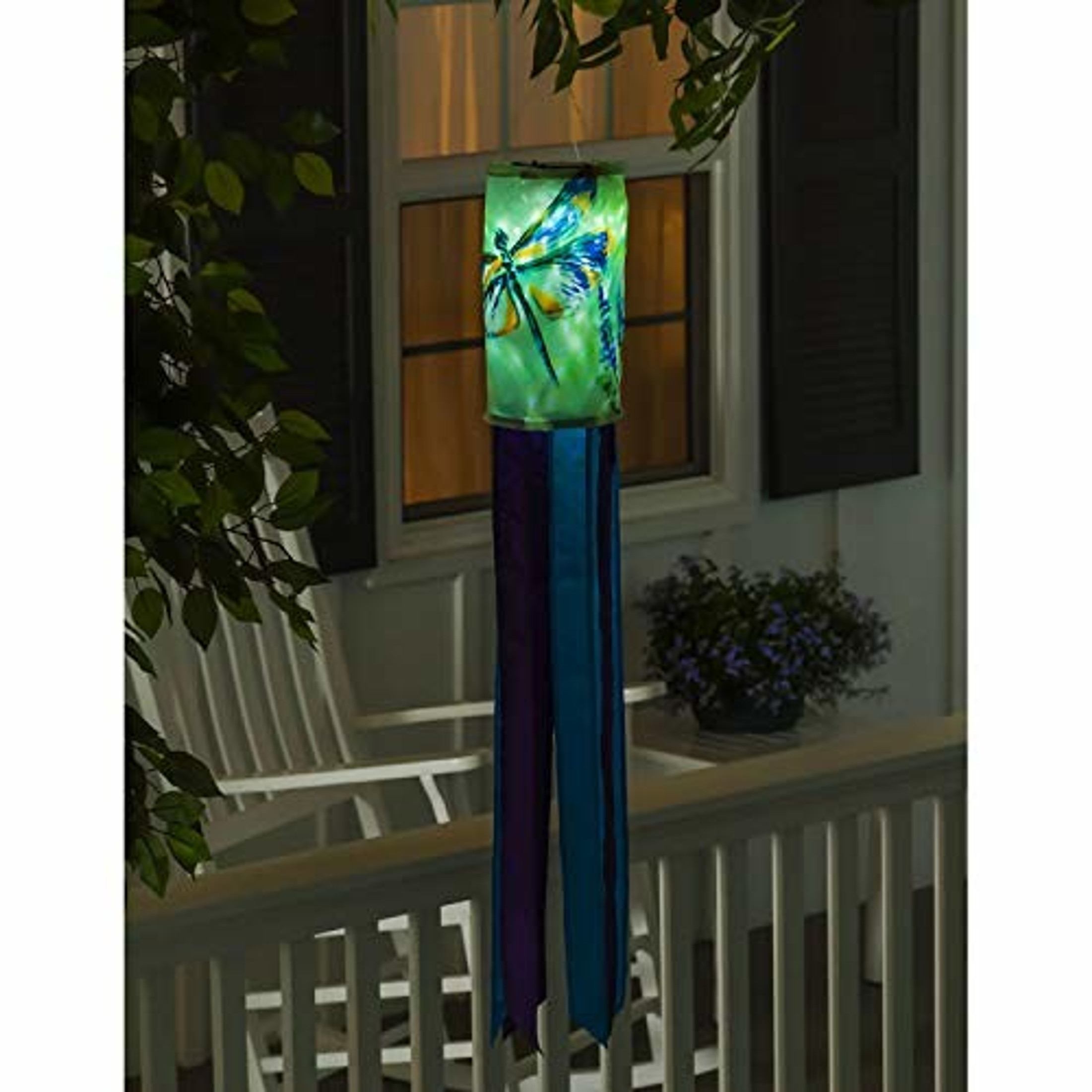 Evergreen Flag Painted Dragonflies Solar Motion Windsock - 6 x 6 x 48 Inches