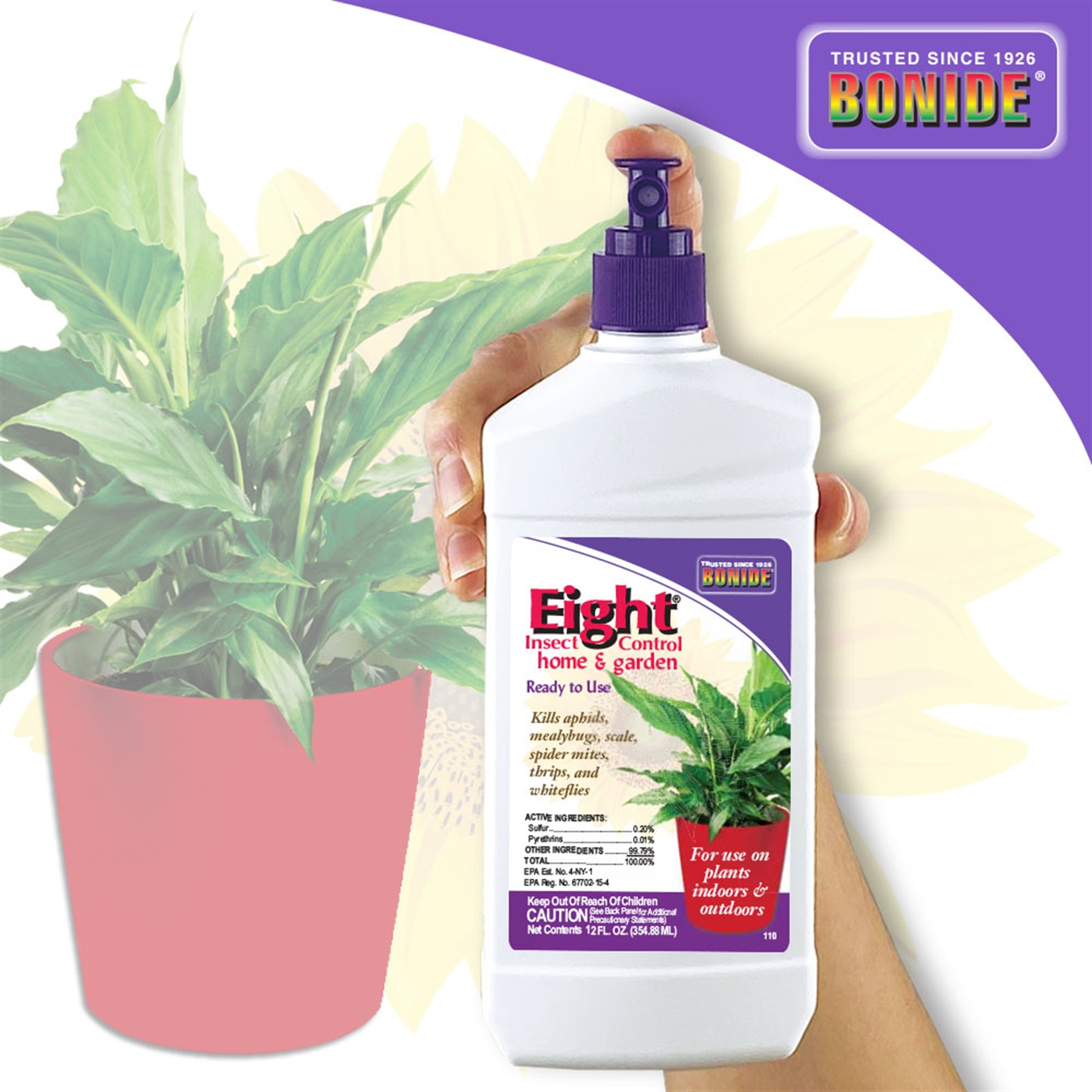 Bonide Eight Insect Control Home & Garden RTU Spray Application, 12 oz