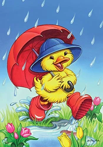 Briarwood Lane April Showers Duck Spring Garden Flag Umbrella 12.5" x 18"