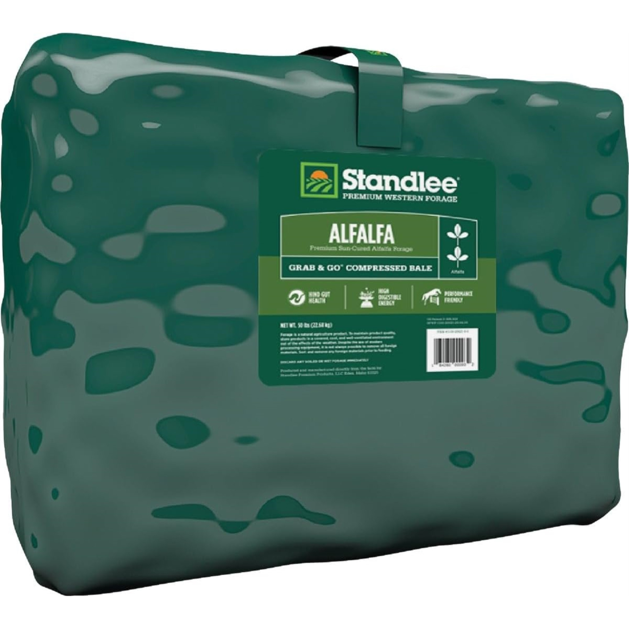 Standlee Premium Western Forage, Alfalfa Grab & Go Compressed Bale, 50lb