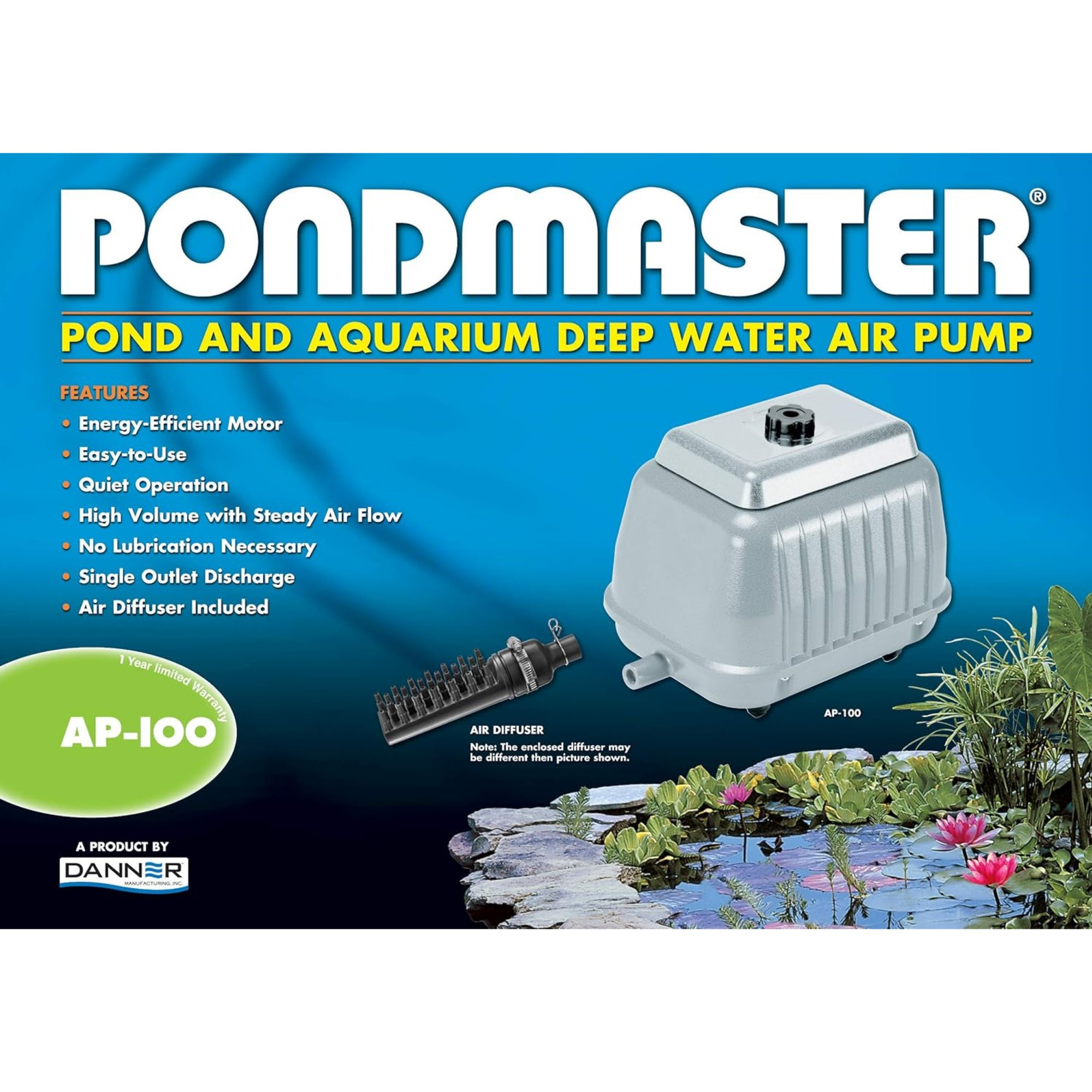 Danner Manufacturing 115V Pondmaster AP-100 Air Pump