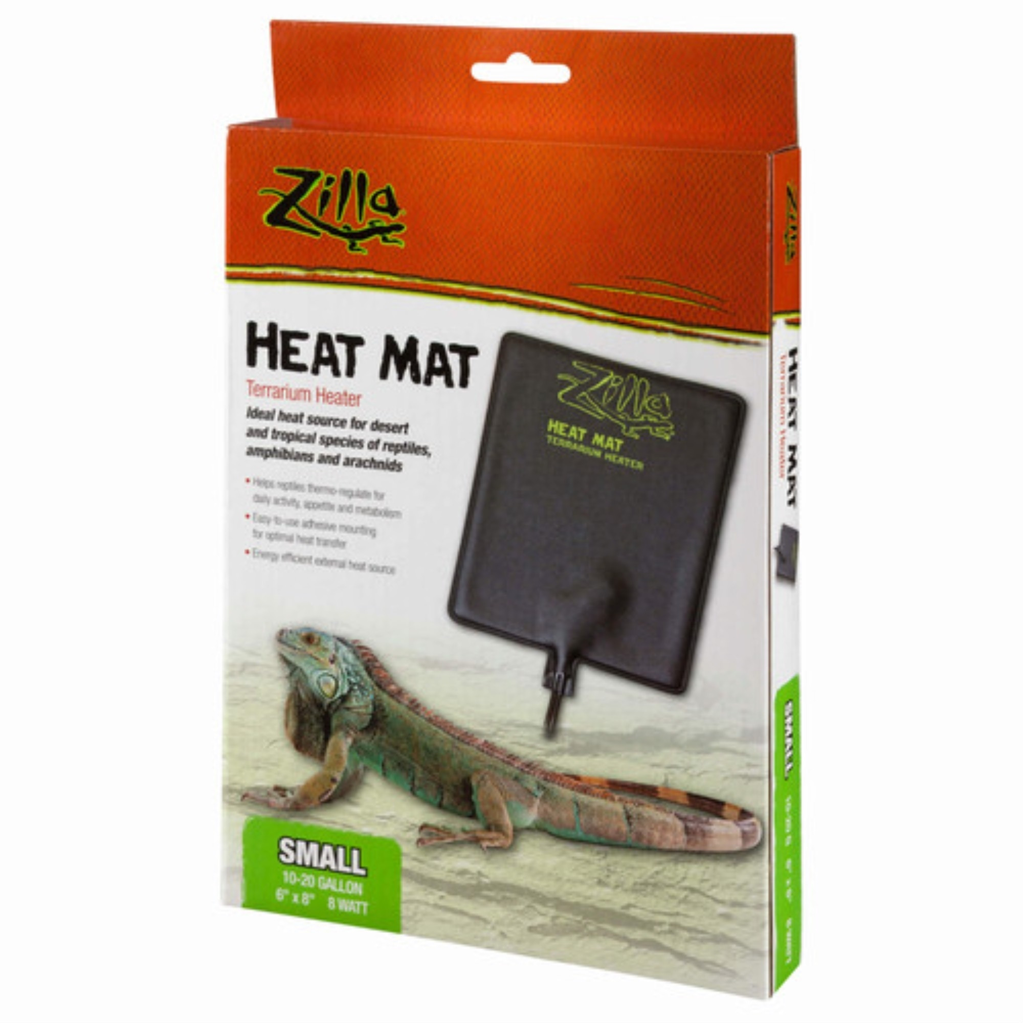 Zilla 8W Heat Mat Terrarium Heater for 10-20 Gallon Terrariums, 6