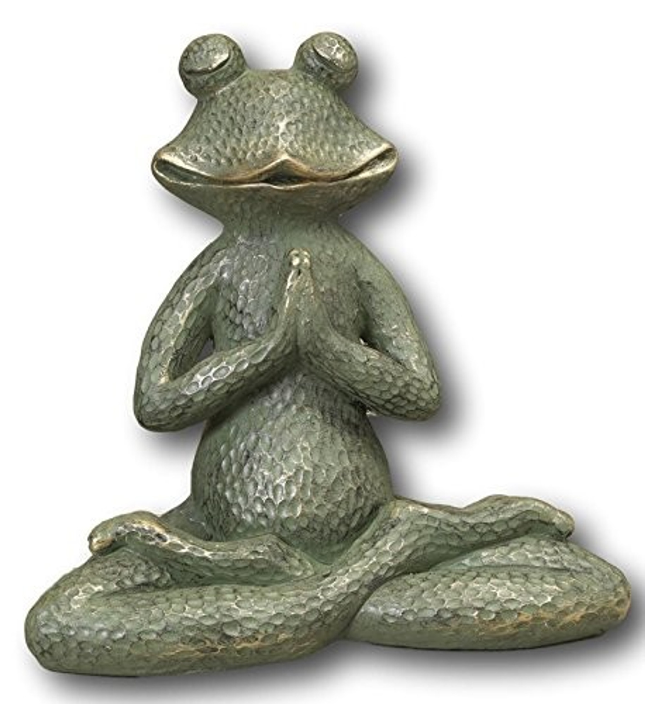 Large Magnesium Yoga Posing Frog Garden Decor Statue ~ 14.5" ~ Heavy