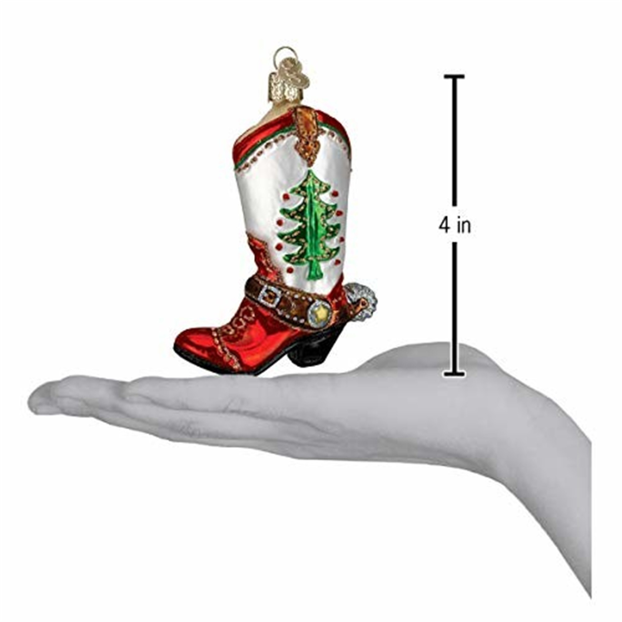 Old World Christmas Blown Glass Ornament for Christmas Tree, Cowboy Boot