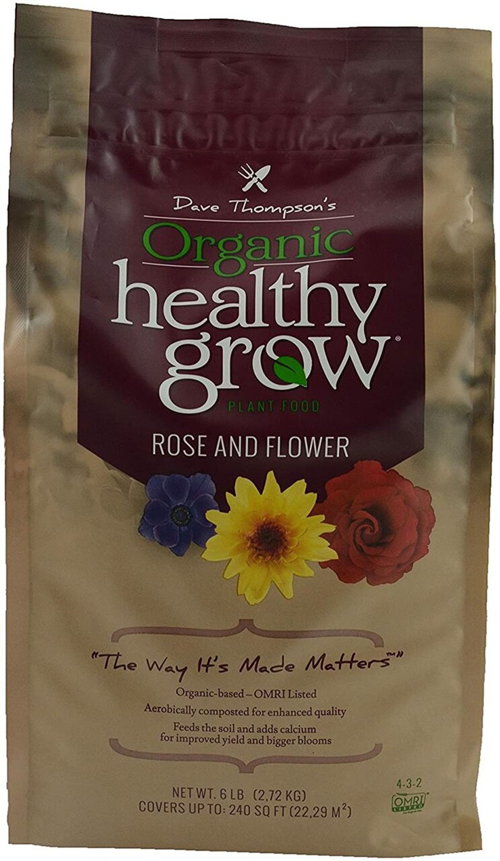 Dave Thompson's Organic Healthy Grow Rose and Flower Fertilizer, 6 lb