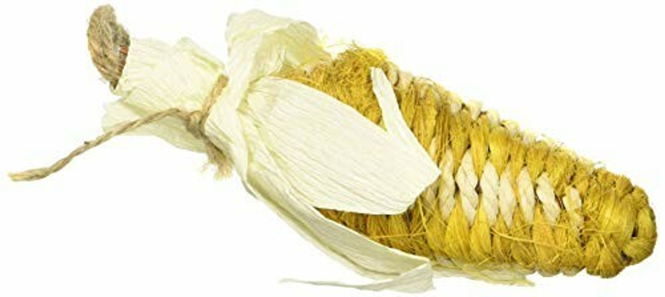 Ware Mnfg Crisp-E-Corn Small Animal Corn Husk Chew Toy, Yellow, 10"