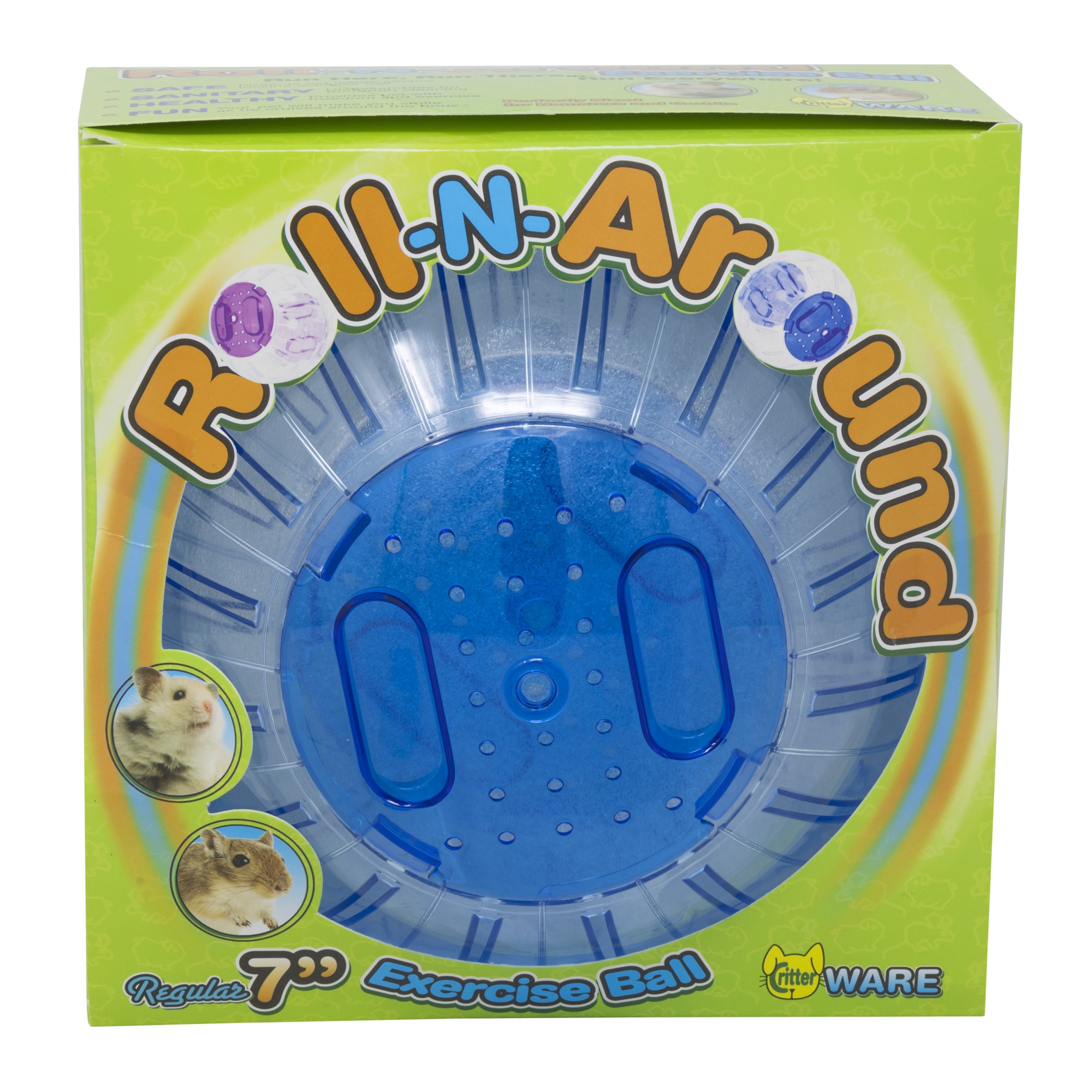 Ware Manufacturing Roll-N-Around Small Animal Exercise Ball, Assorted Colors, 7" (Pack of 1)