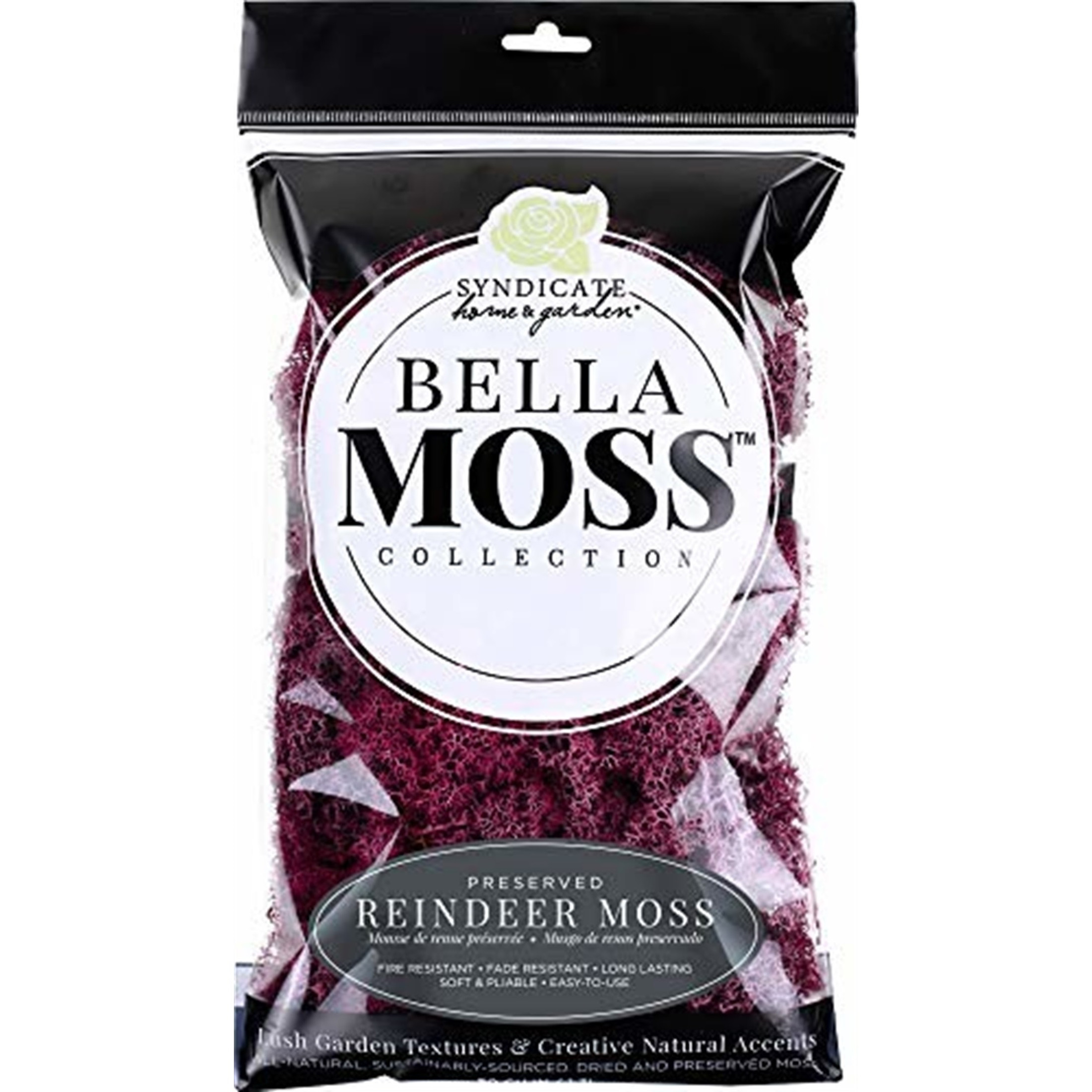Bella Moss Preserved Reindeer Moss, Sangria, 80 cu in. Bella Moss Preserved Reindeer Moss, Sangria, 80 cu in.