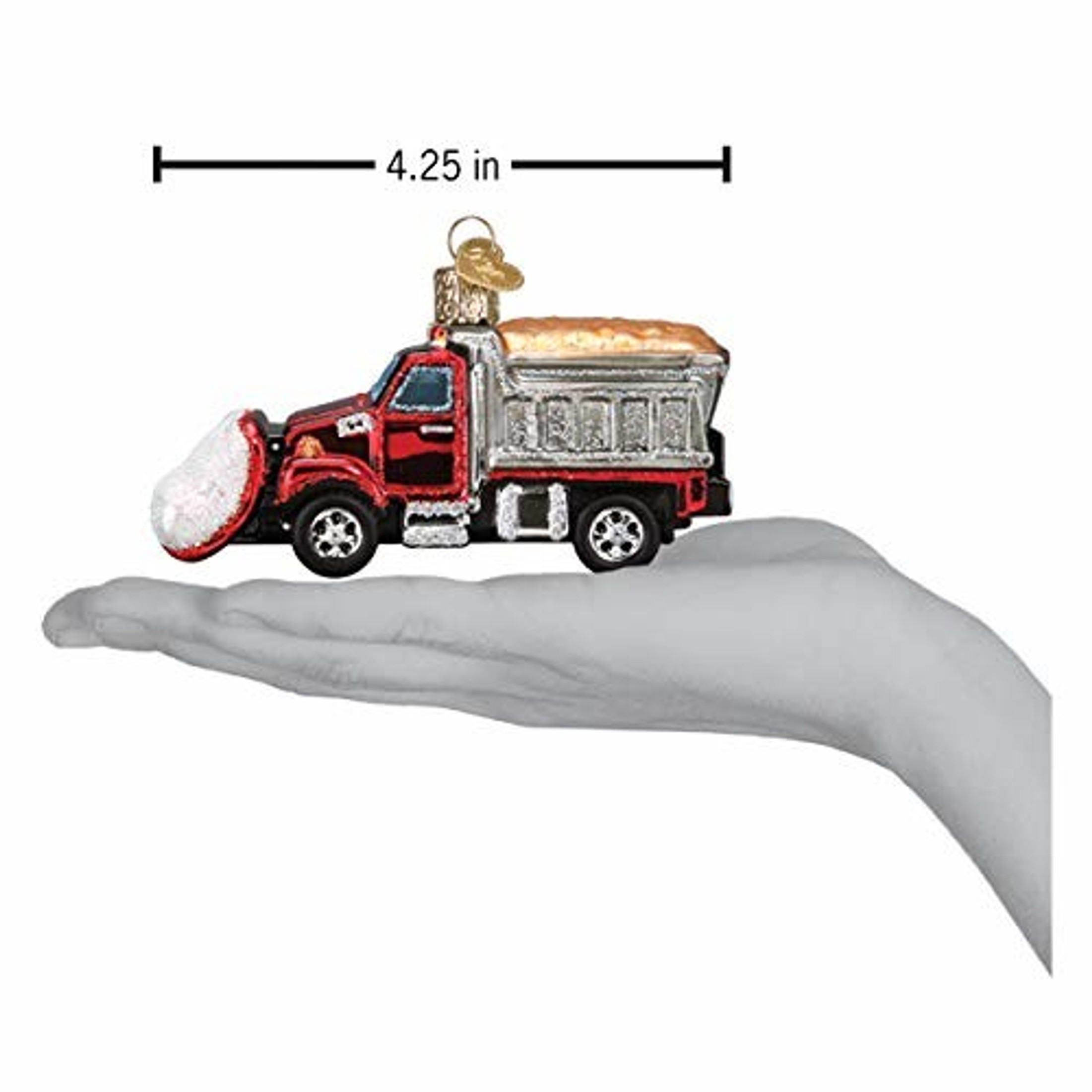 Old World Christmas Glass Blown Ornament, Snow Plow (With OWC Gift Box)