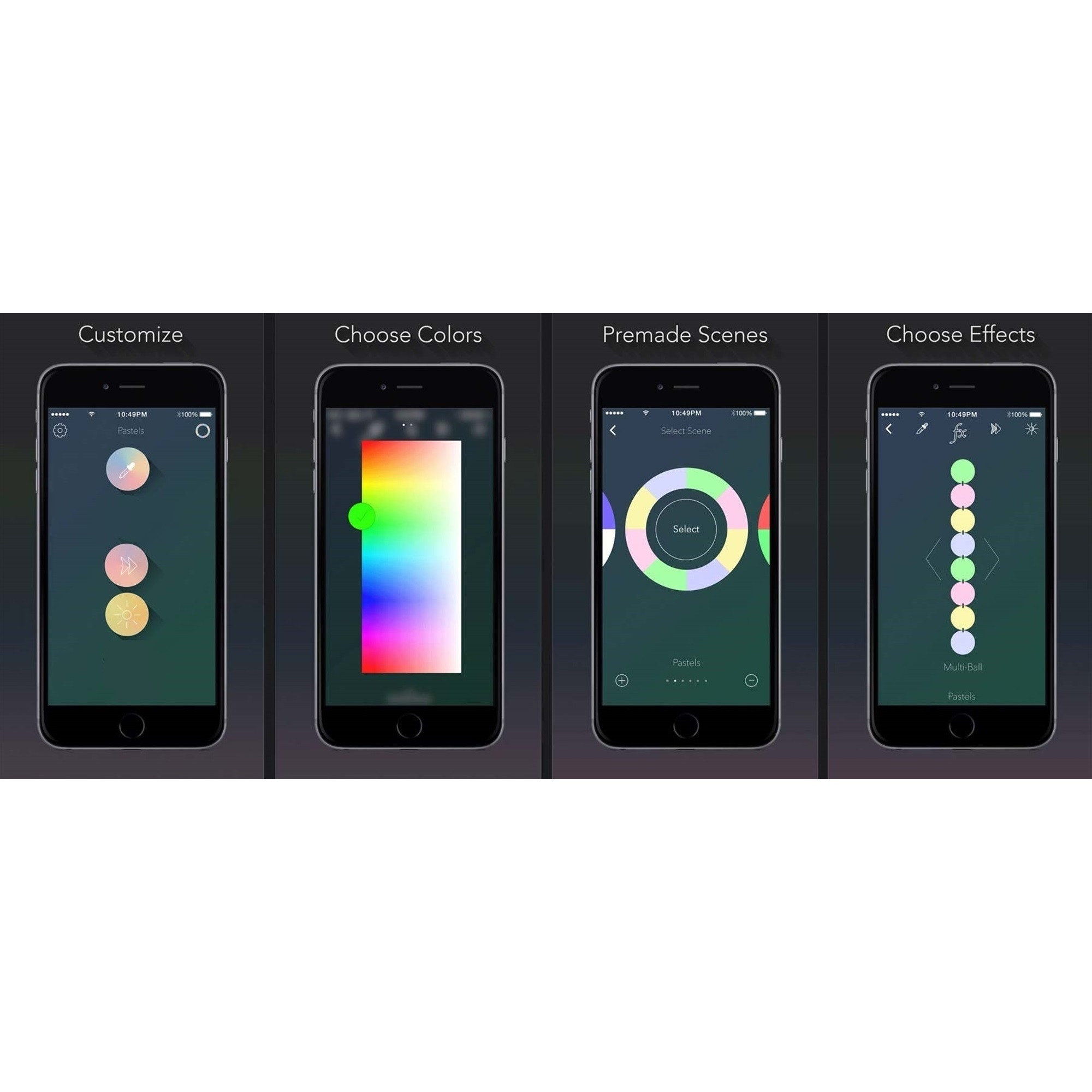 Lumenplay App-Enabled Light Starter Set, 12 RGB LED Lights, Multi-color, 12.5'
