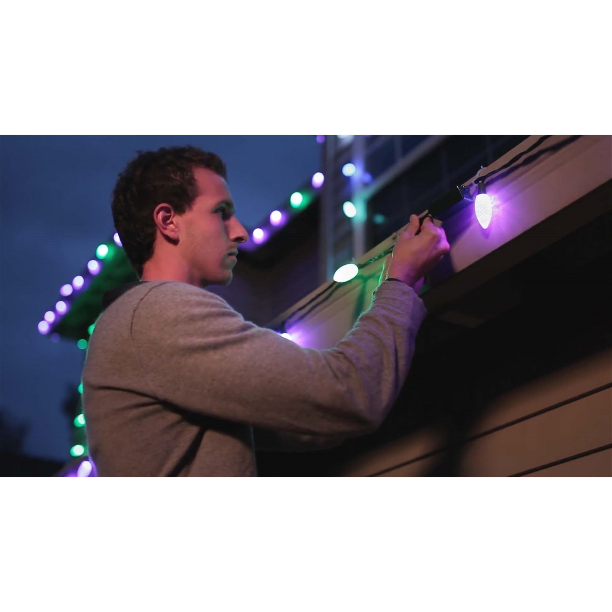 Lumenplay App-Enabled Light Starter Set, 12 RGB LED Lights, Multi-color, 12.5'