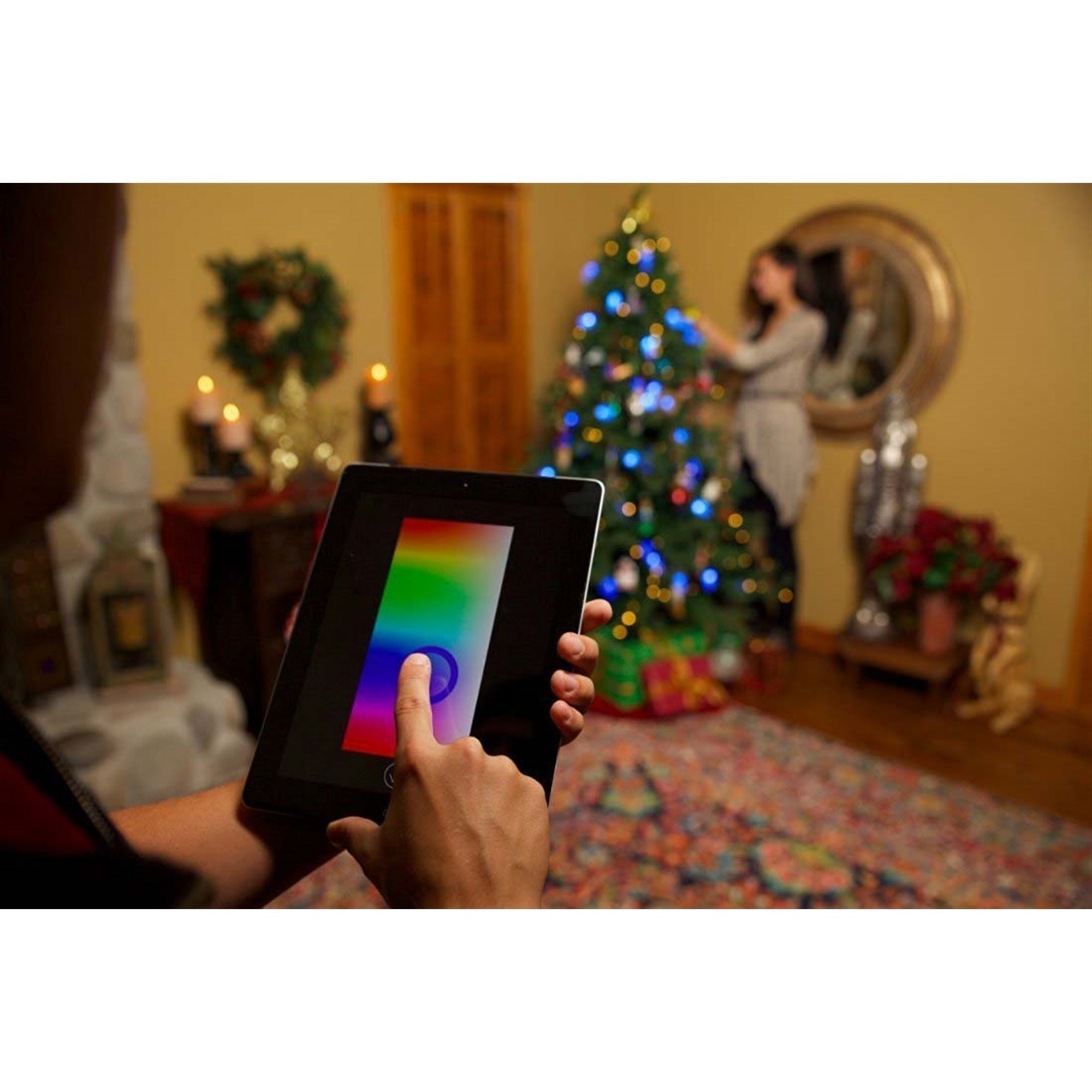 Lumenplay App-Enabled Lights, C7 Extender String 12 RGB LED Lights, 12.5 feet